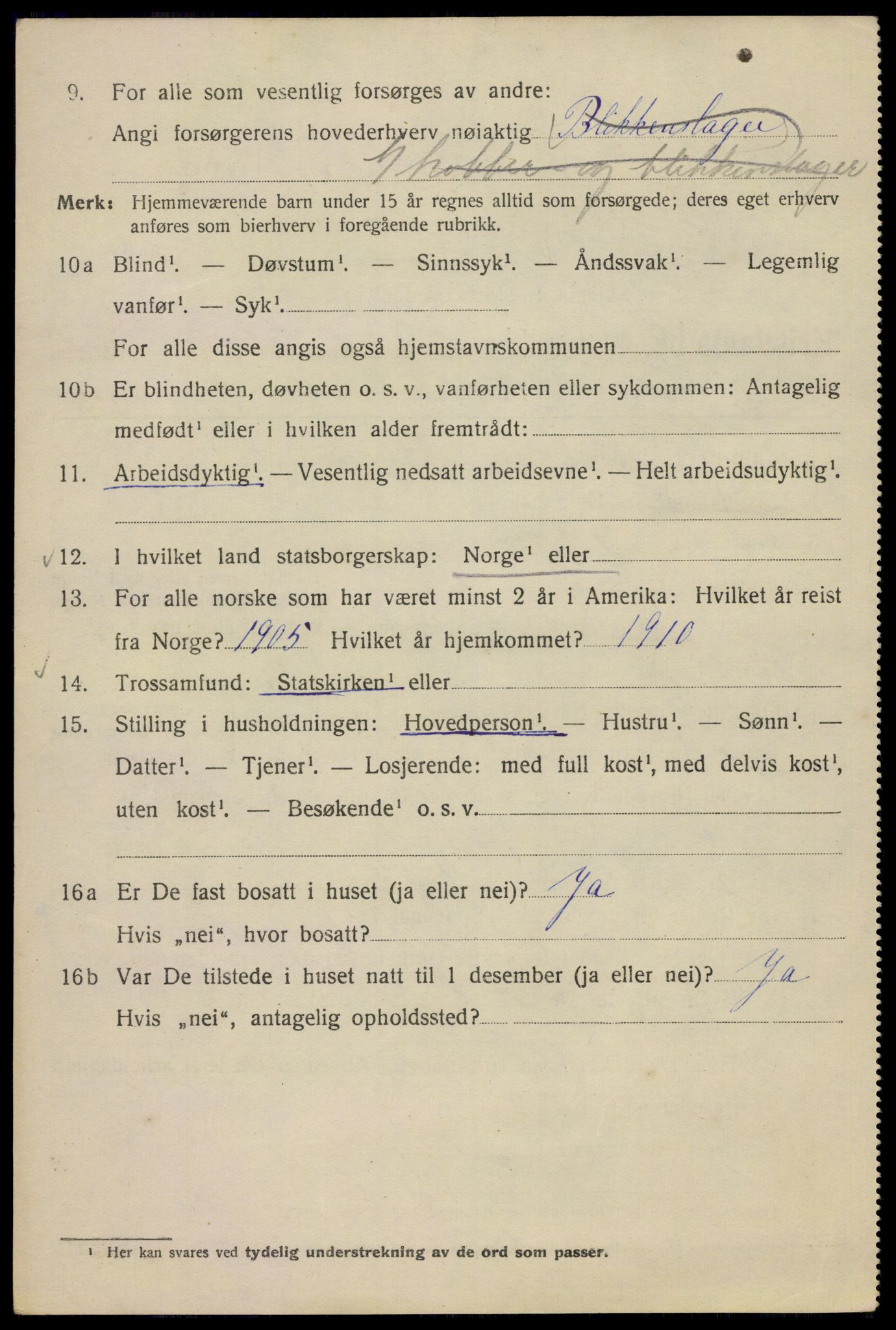 SAO, 1920 census for Kristiania, 1920, p. 487198