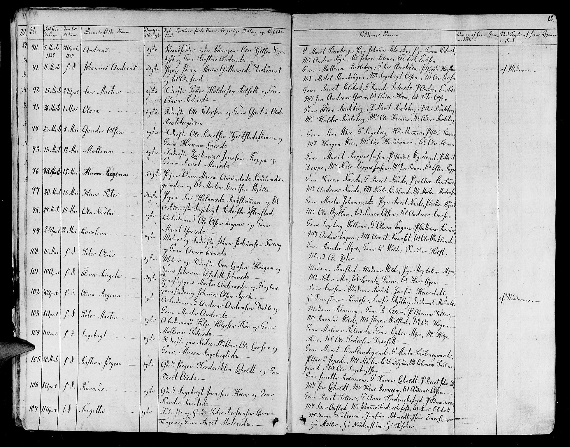 Ministerialprotokoller, klokkerbøker og fødselsregistre - Sør-Trøndelag, SAT/A-1456/606/L0286: Parish register (official) no. 606A04 /1, 1823-1840, p. 15