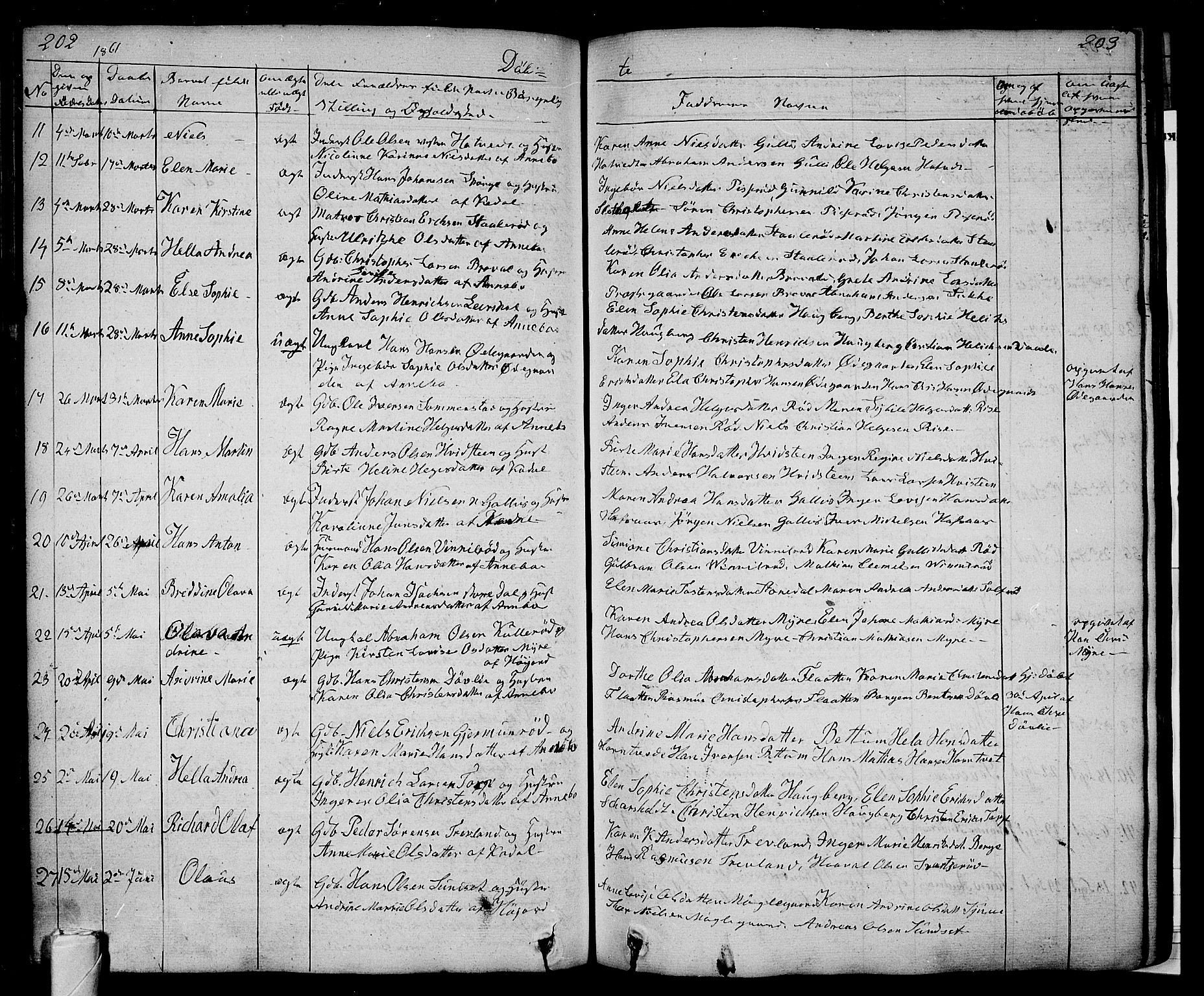 Andebu kirkebøker, AV/SAKO-A-336/G/Ga/L0003: Parish register (copy) no. I 3, 1832-1867, p. 202-203