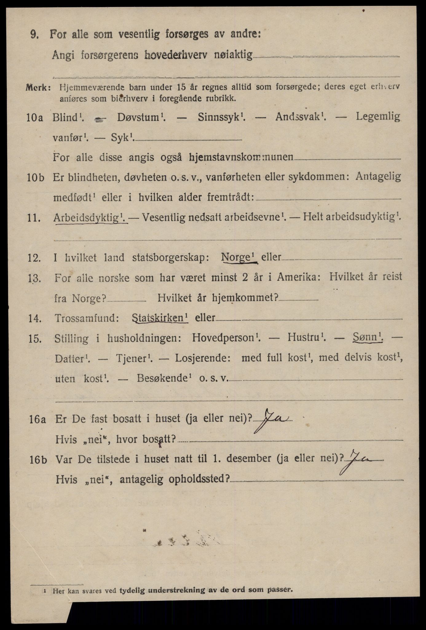 SAT, 1920 census for Volda, 1920, p. 9571