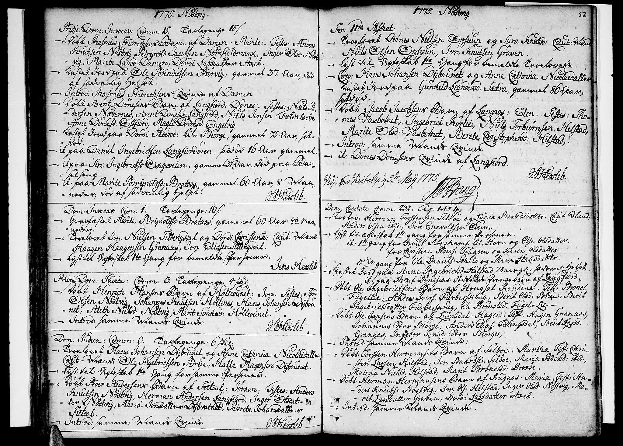 Ministerialprotokoller, klokkerbøker og fødselsregistre - Nordland, SAT/A-1459/814/L0222: Parish register (official) no. 814A03, 1752-1819, p. 52