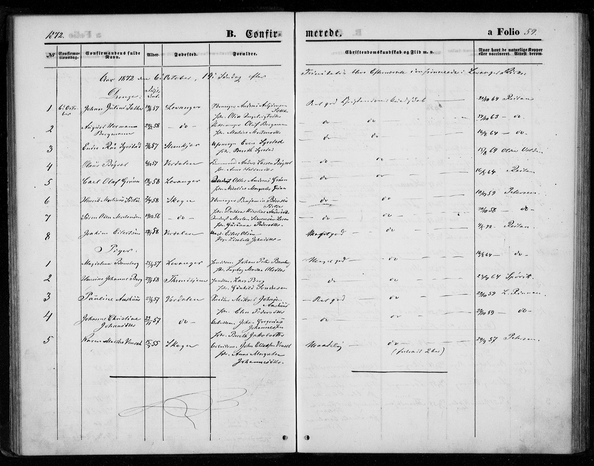 Ministerialprotokoller, klokkerbøker og fødselsregistre - Nord-Trøndelag, SAT/A-1458/720/L0186: Parish register (official) no. 720A03, 1864-1874, p. 59
