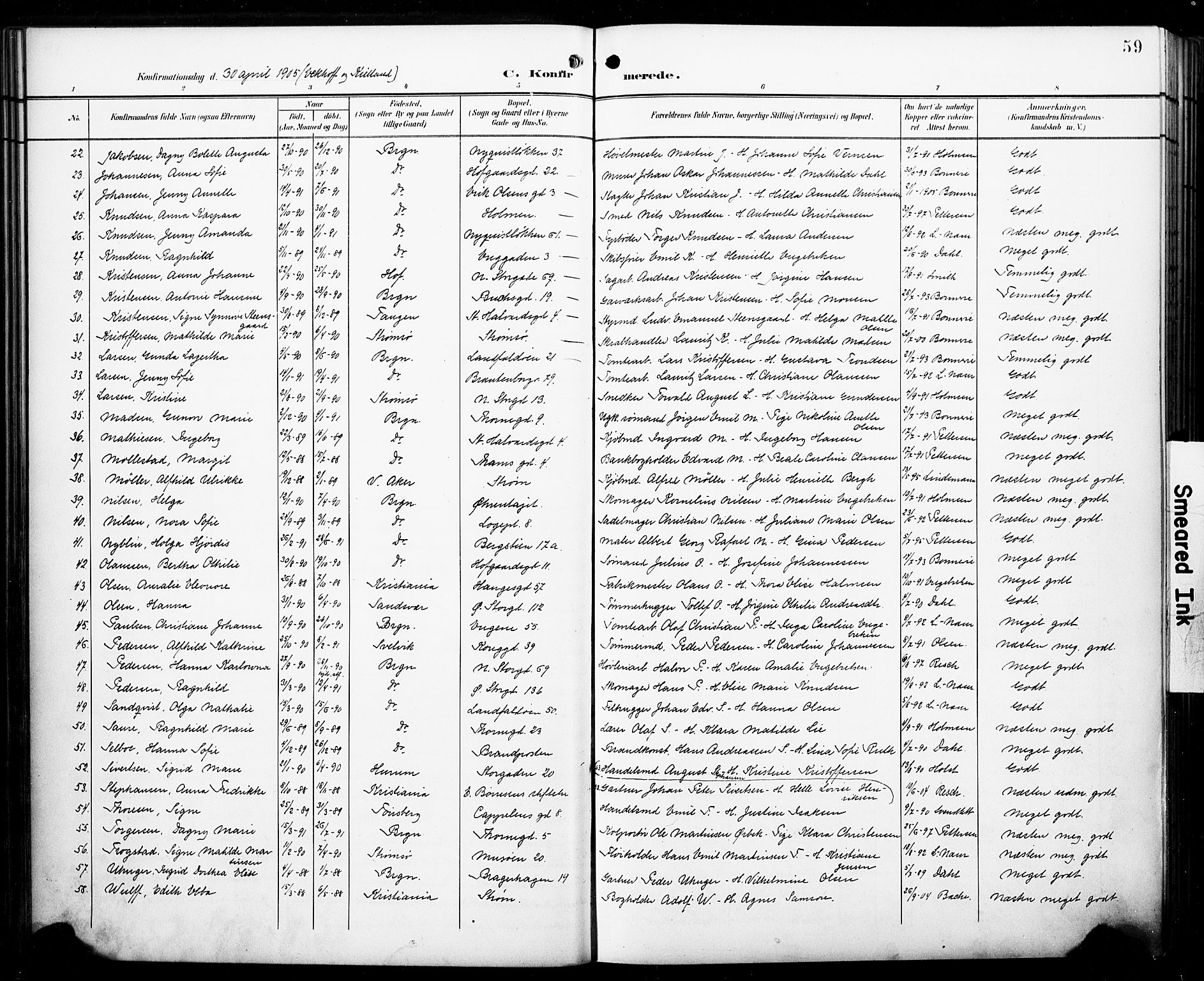 Bragernes kirkebøker, AV/SAKO-A-6/F/Fc/L0007: Parish register (official) no. III 7, 1898-1909, p. 59