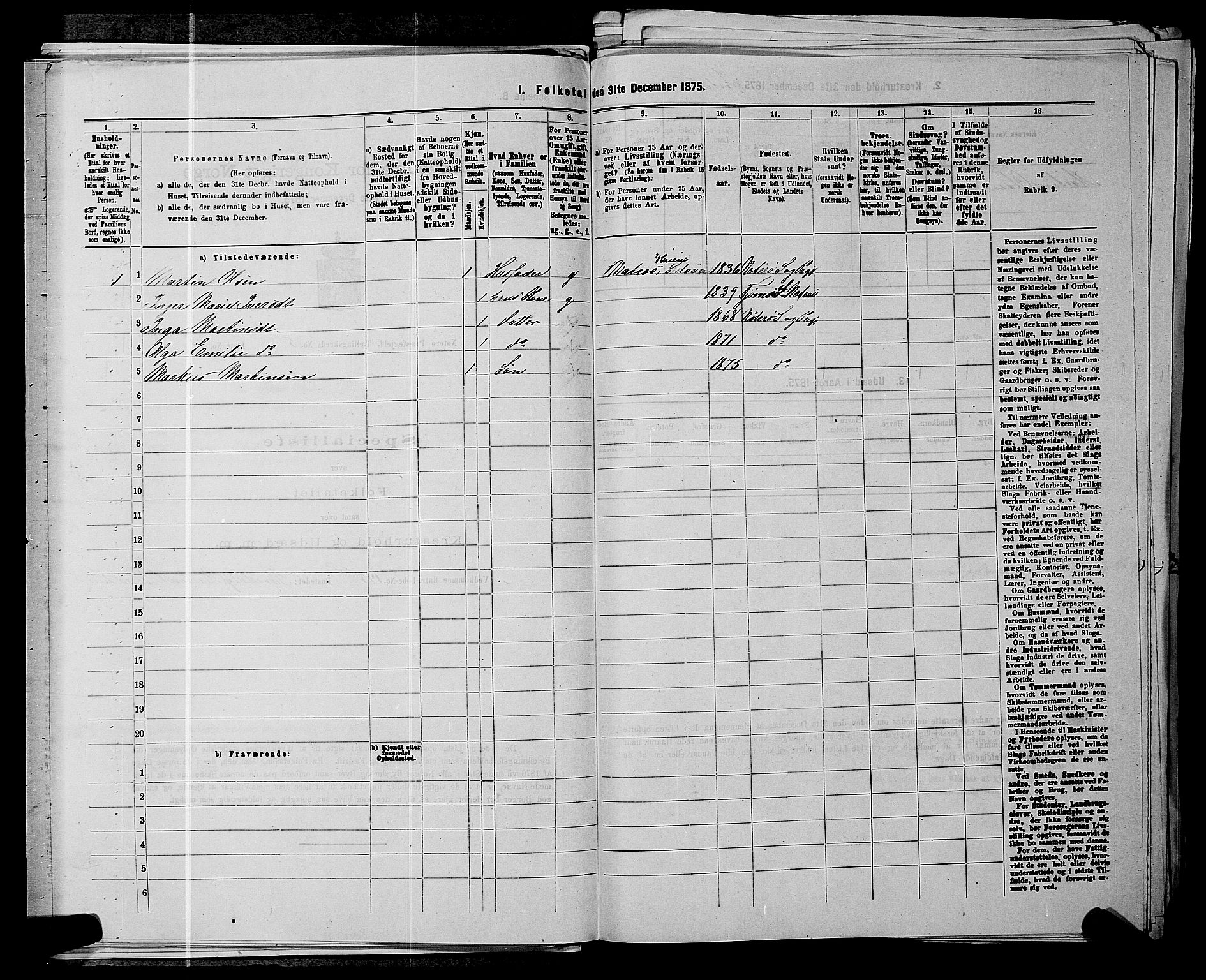 SAKO, 1875 census for 0722P Nøtterøy, 1875, p. 1030