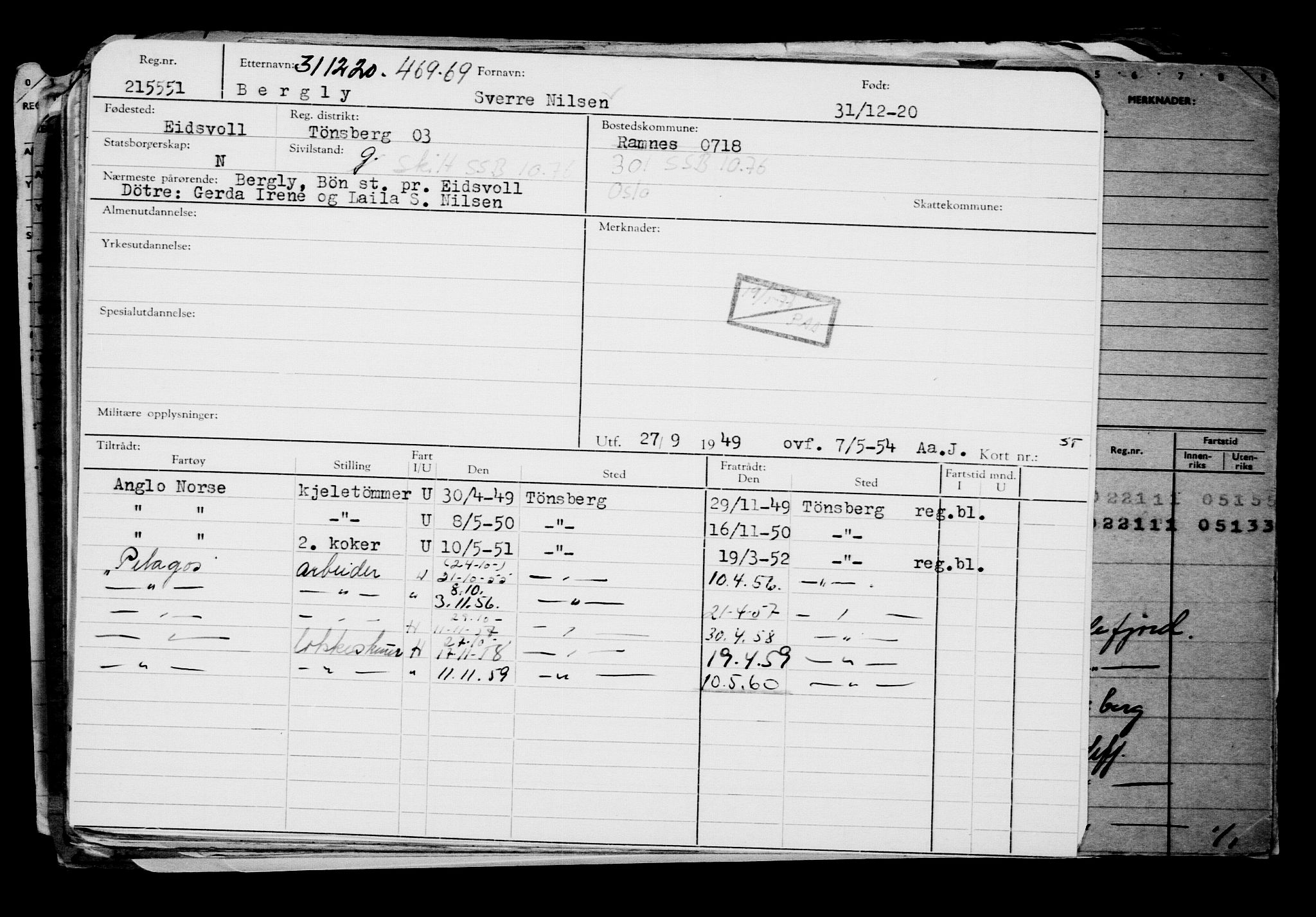 Direktoratet for sjømenn, AV/RA-S-3545/G/Gb/L0188: Hovedkort, 1920, p. 713