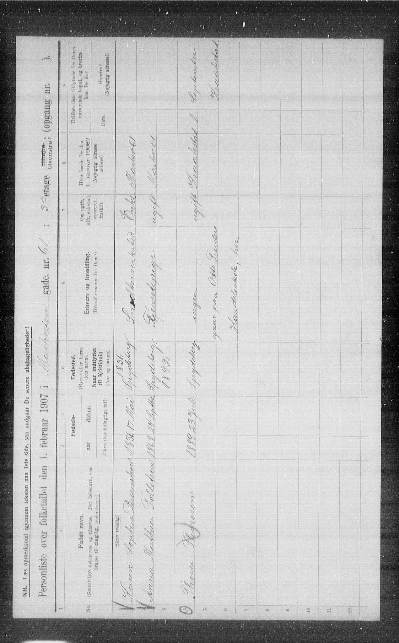 OBA, Municipal Census 1907 for Kristiania, 1907, p. 32875