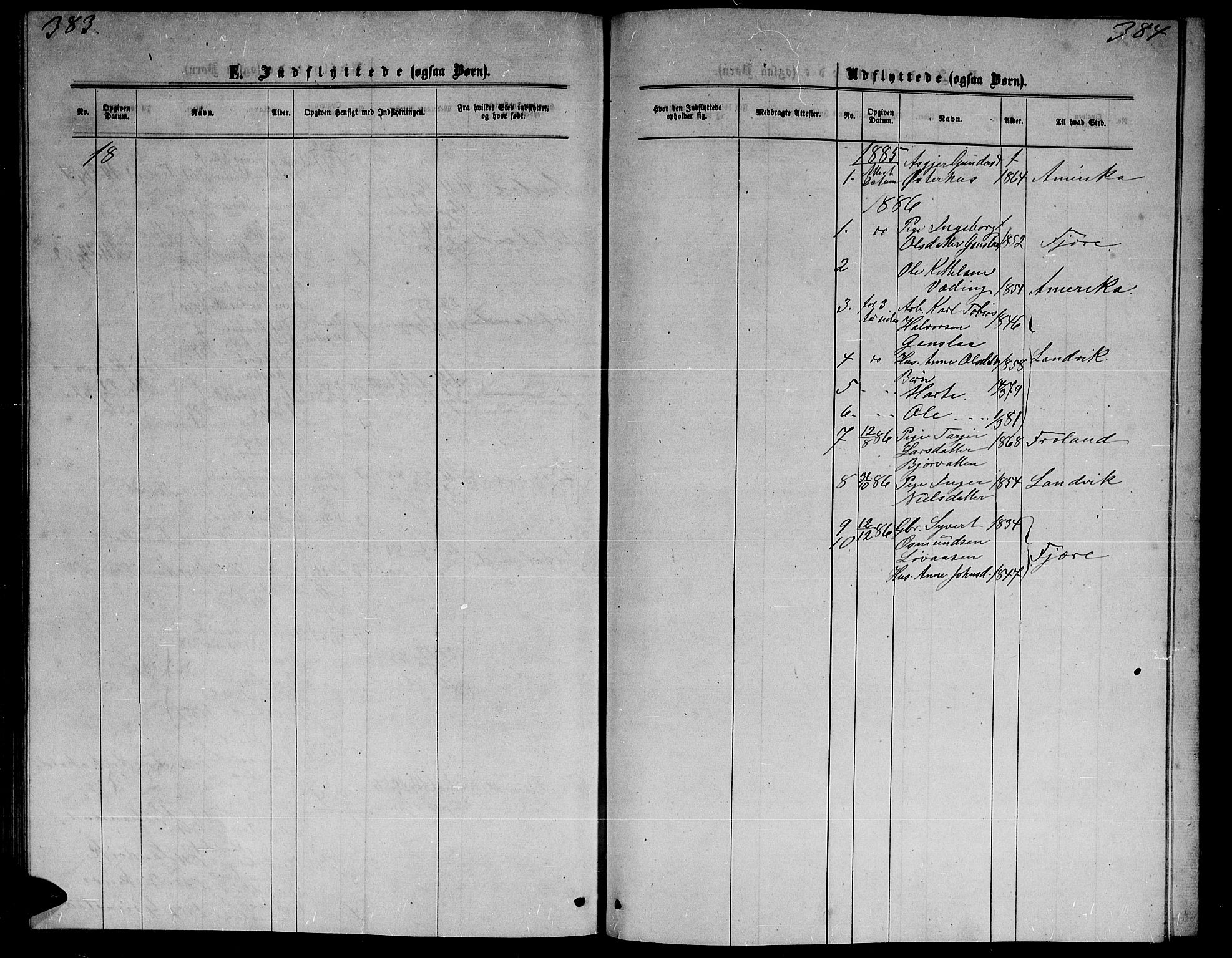 Herefoss sokneprestkontor, SAK/1111-0019/F/Fb/Fba/L0002: Parish register (copy) no. B 2, 1868-1886, p. 383-384