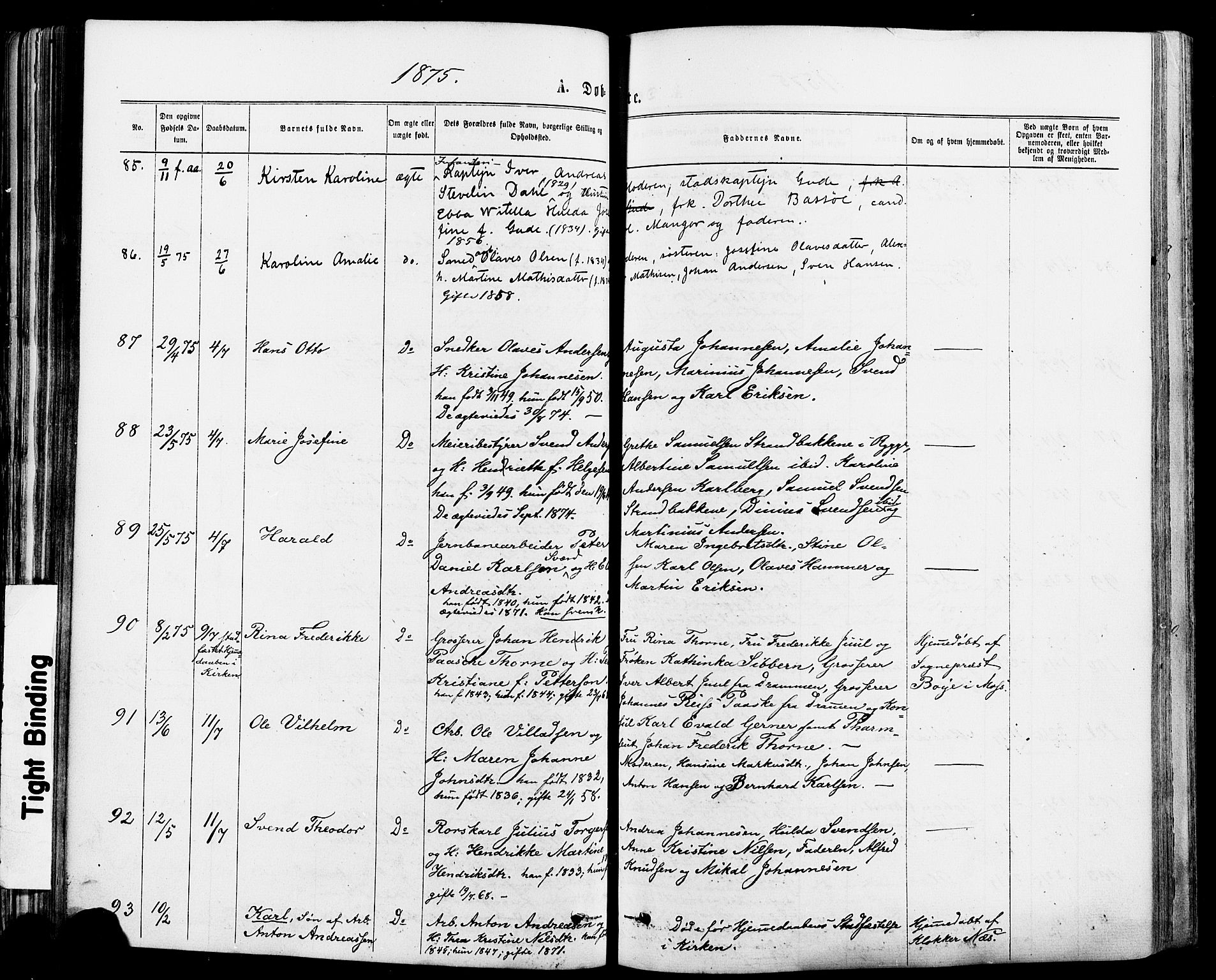 Moss prestekontor Kirkebøker, AV/SAO-A-2003/F/Fa/L0010: Parish register (official) no. I 10, 1870-1877