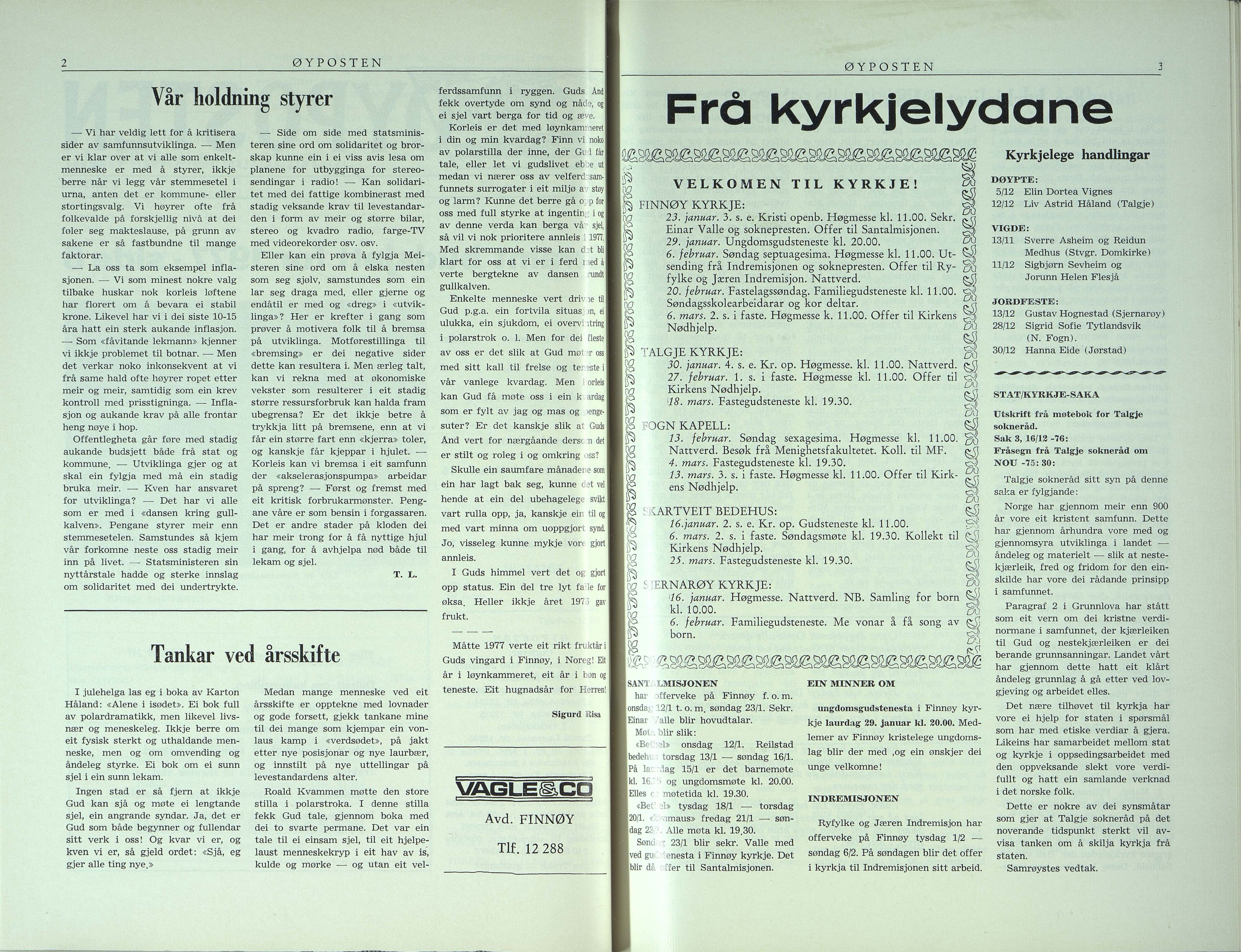 , Finnøy kommune, Øyposten, 1977, 1977
