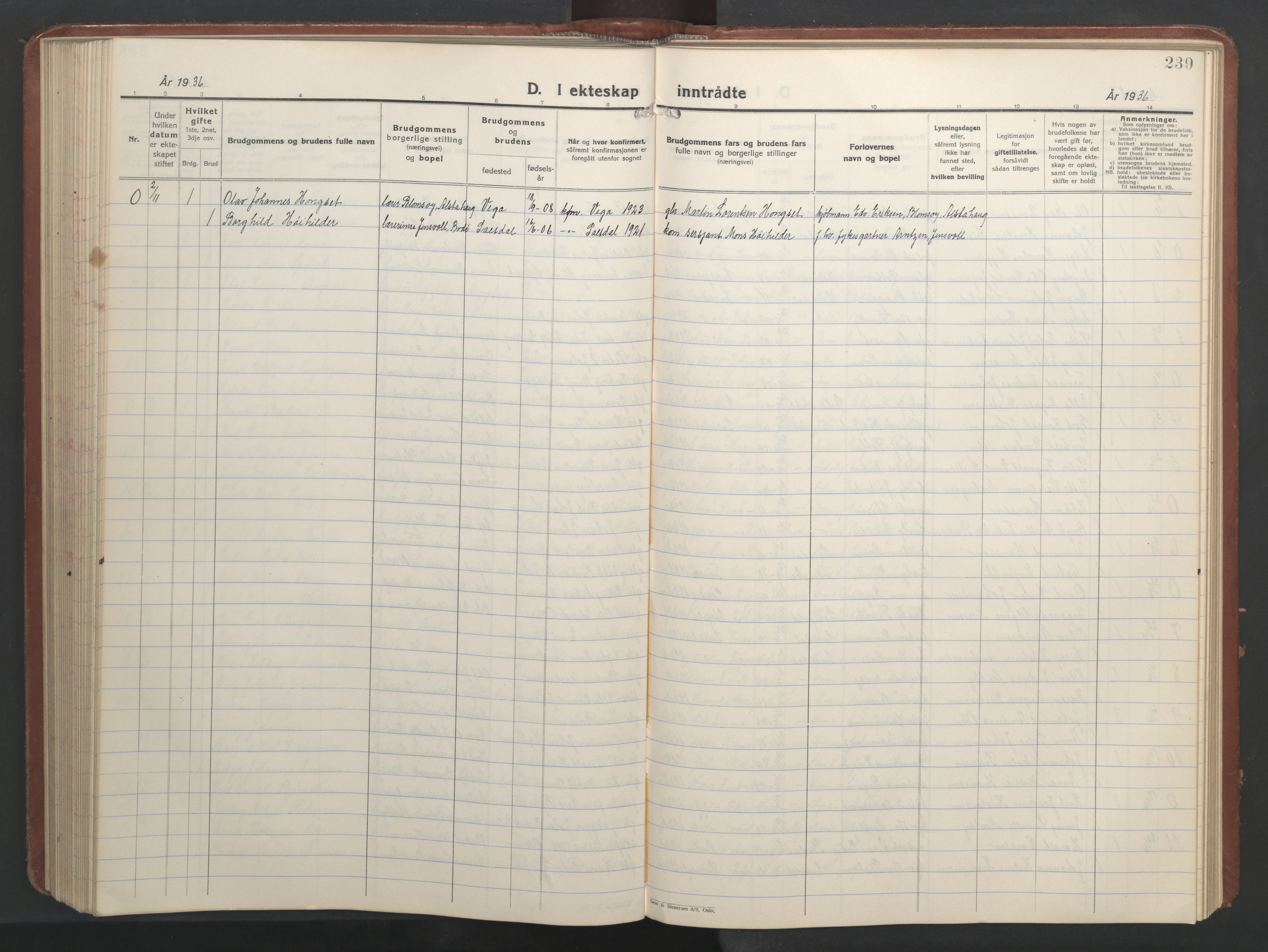 Ministerialprotokoller, klokkerbøker og fødselsregistre - Nordland, SAT/A-1459/847/L0680: Parish register (copy) no. 847C08, 1930-1947, p. 239