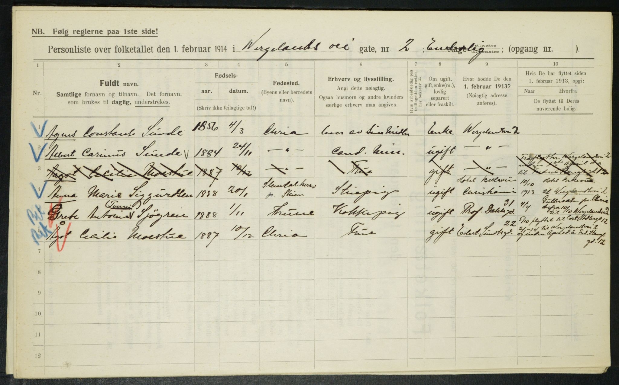 OBA, Municipal Census 1914 for Kristiania, 1914, p. 128777