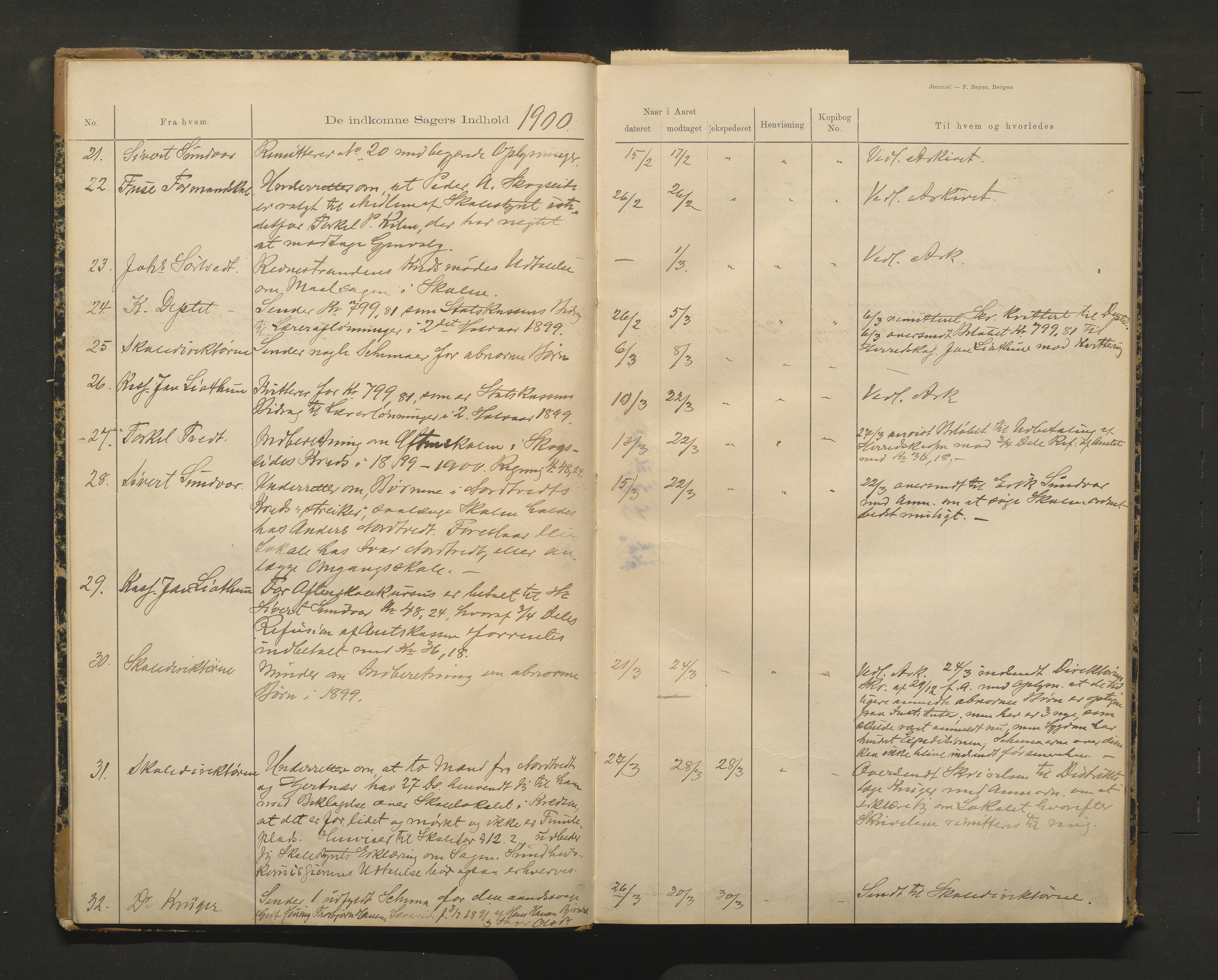 Fusa kommune. Skulestyret, IKAH/1241-211/C/Cb/L0001: Postjournal for Fusa skulestyre , 1900-1911