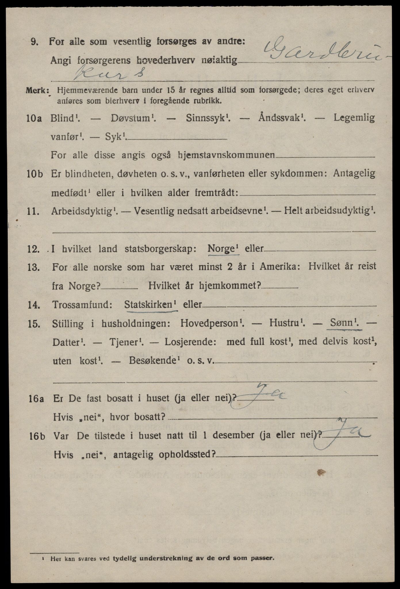 SAST, 1920 census for Nedstrand, 1920, p. 2408