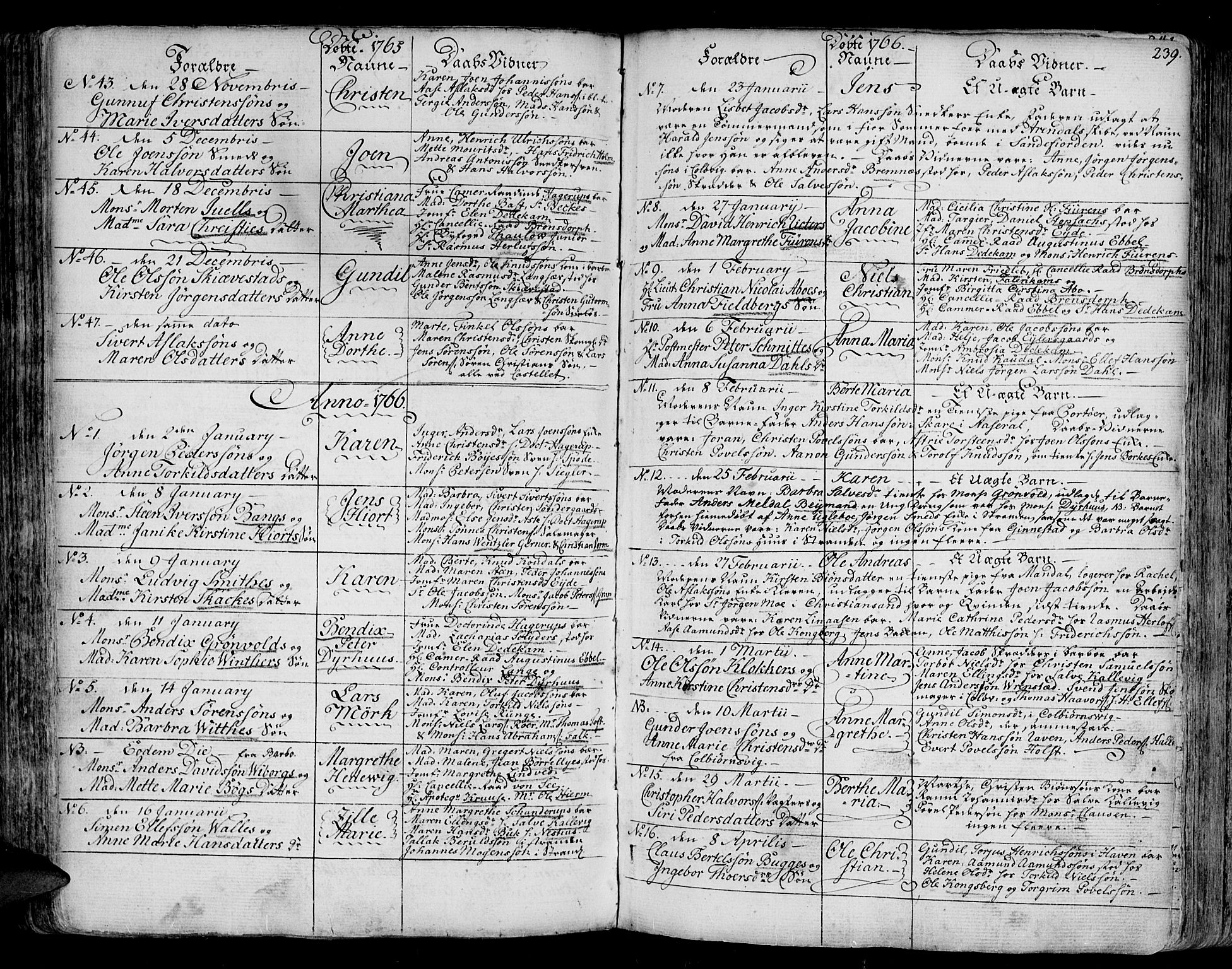 Arendal sokneprestkontor, Trefoldighet, SAK/1111-0040/F/Fa/L0001: Parish register (official) no. A 1, 1703-1815, p. 239