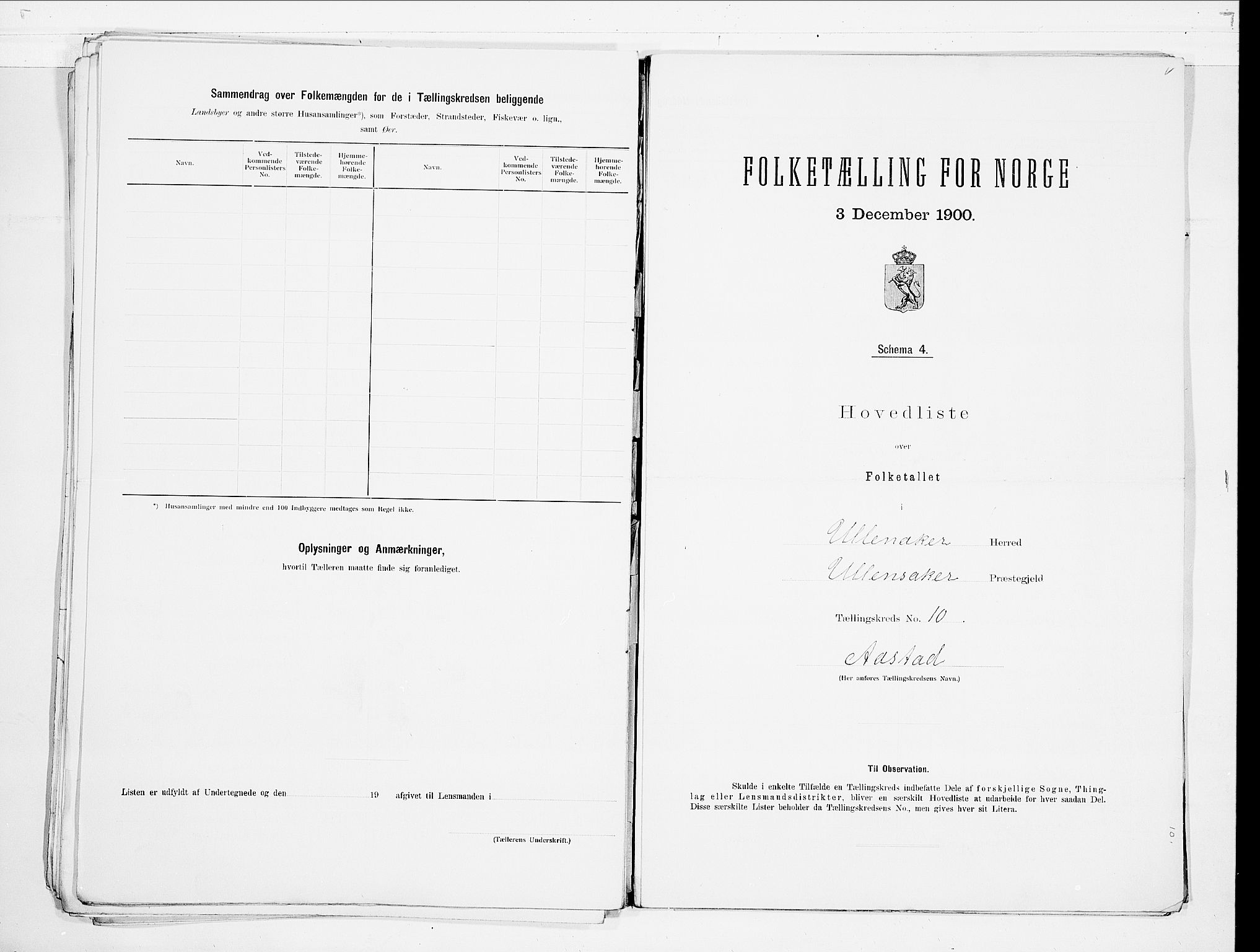 SAO, 1900 census for Ullensaker, 1900, p. 24