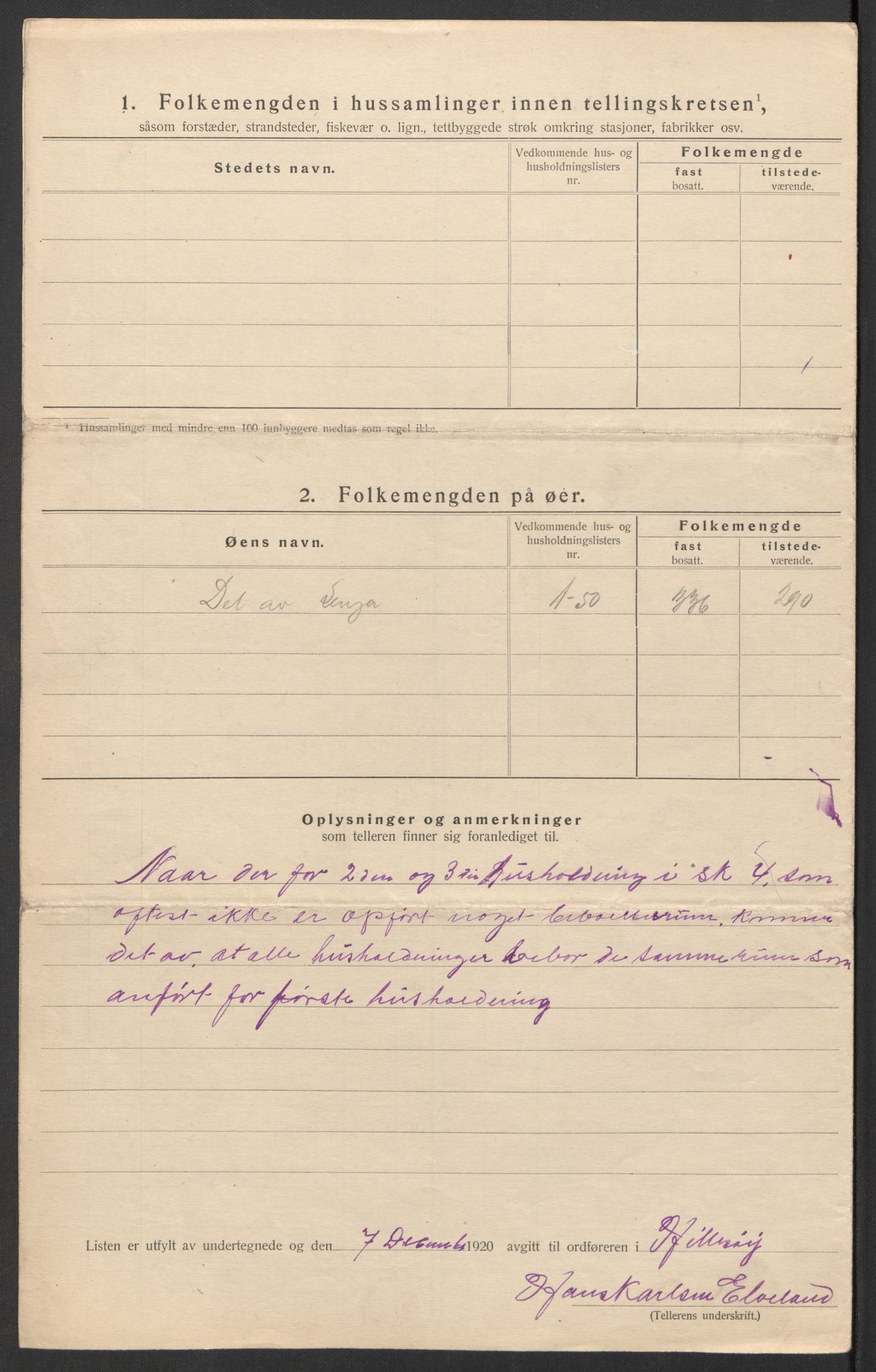 SATØ, 1920 census for Hillesøy, 1920, p. 26