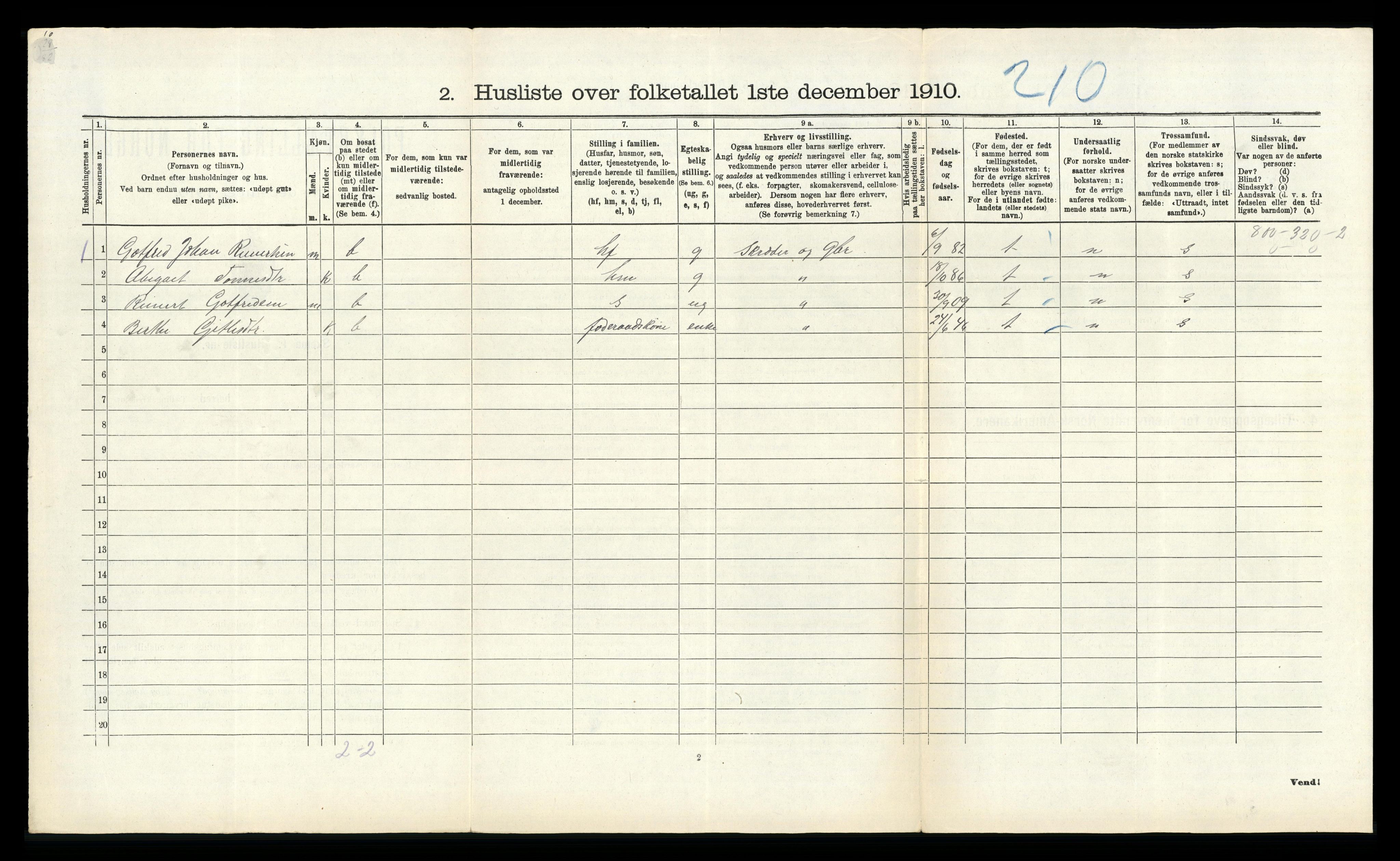 RA, 1910 census for Heskestad, 1910, p. 89