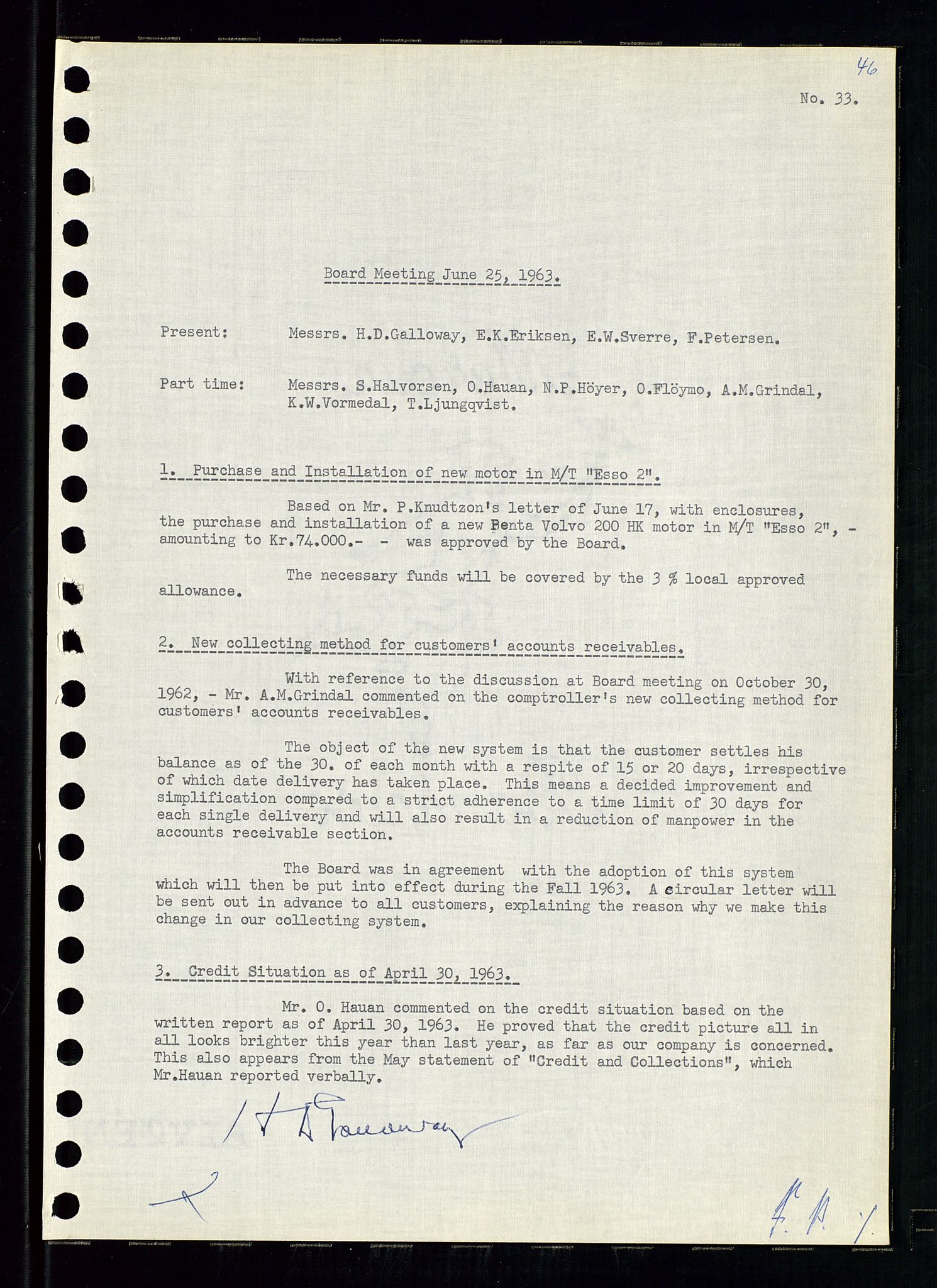 Pa 0982 - Esso Norge A/S, SAST/A-100448/A/Aa/L0001/0004: Den administrerende direksjon Board minutes (styrereferater) / Den administrerende direksjon Board minutes (styrereferater), 1963-1964, p. 215