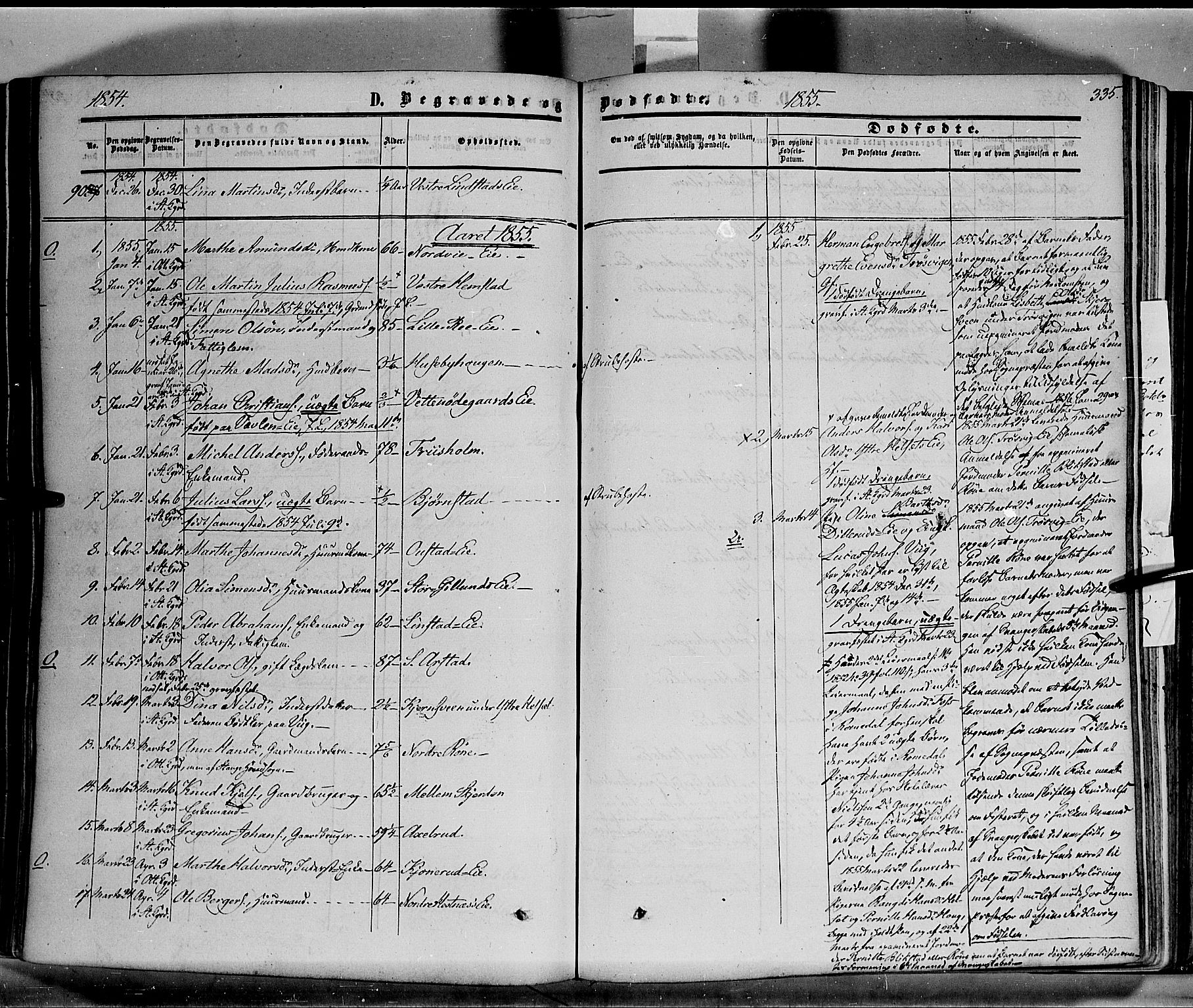 Stange prestekontor, SAH/PREST-002/K/L0012: Parish register (official) no. 12, 1852-1862, p. 335