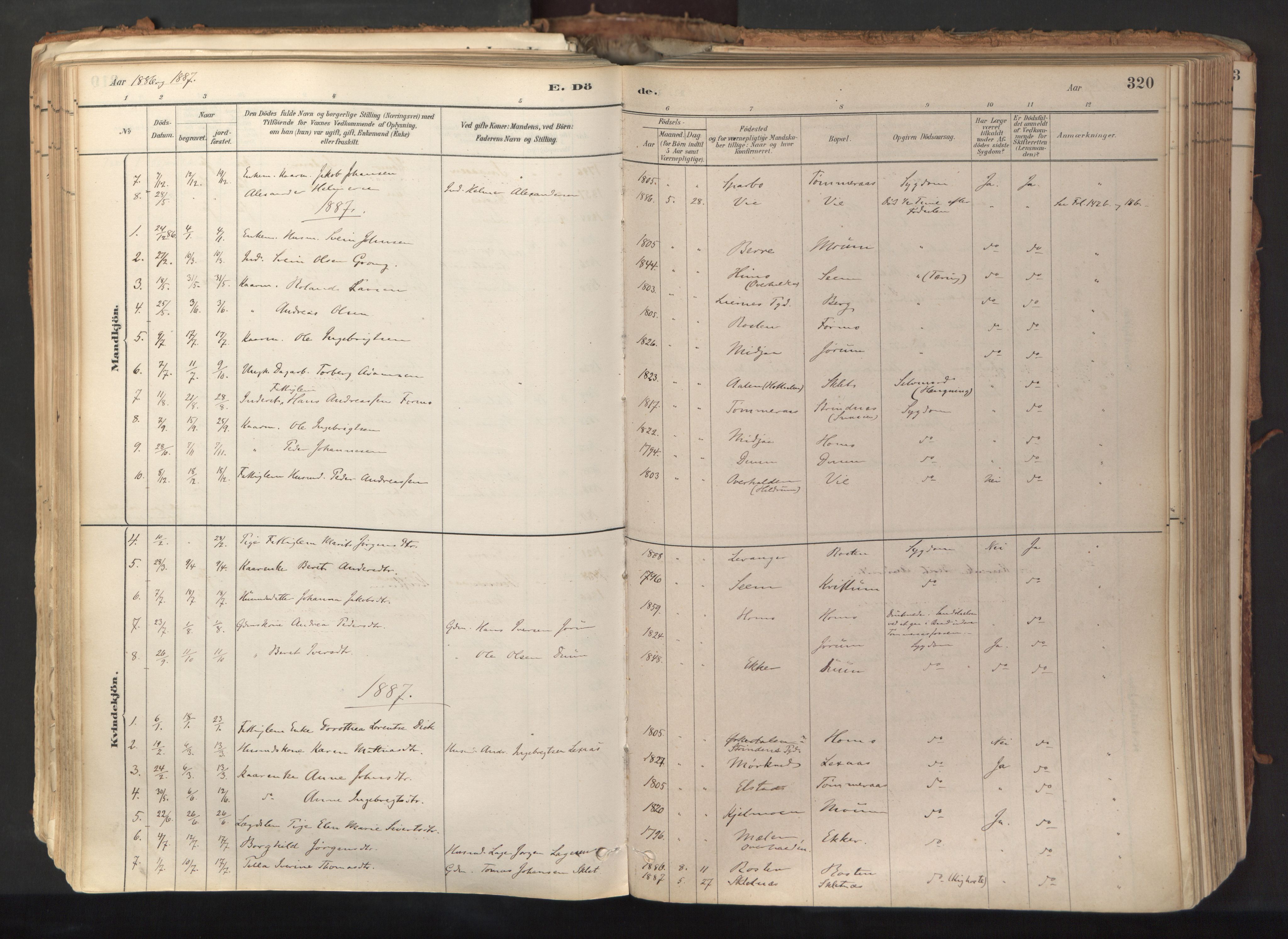 Ministerialprotokoller, klokkerbøker og fødselsregistre - Nord-Trøndelag, AV/SAT-A-1458/758/L0519: Parish register (official) no. 758A04, 1880-1926, p. 320