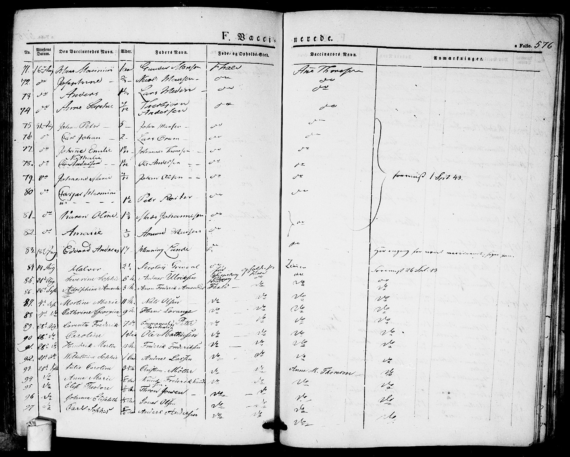 Halden prestekontor Kirkebøker, SAO/A-10909/F/Fa/L0005: Parish register (official) no. I 5, 1834-1845, p. 576