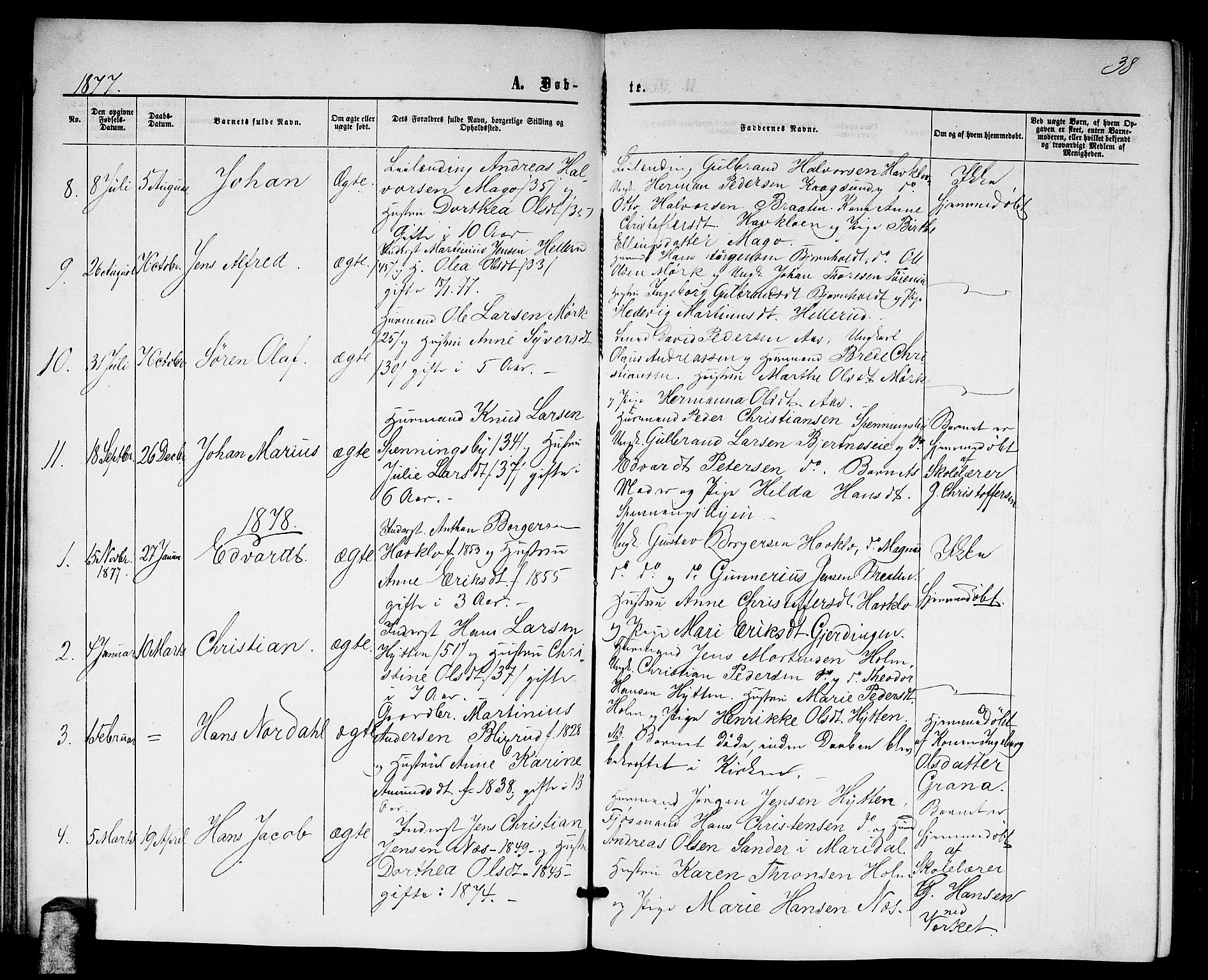 Nittedal prestekontor Kirkebøker, AV/SAO-A-10365a/G/Gb/L0001: Parish register (copy) no. II 1, 1859-1878, p. 38