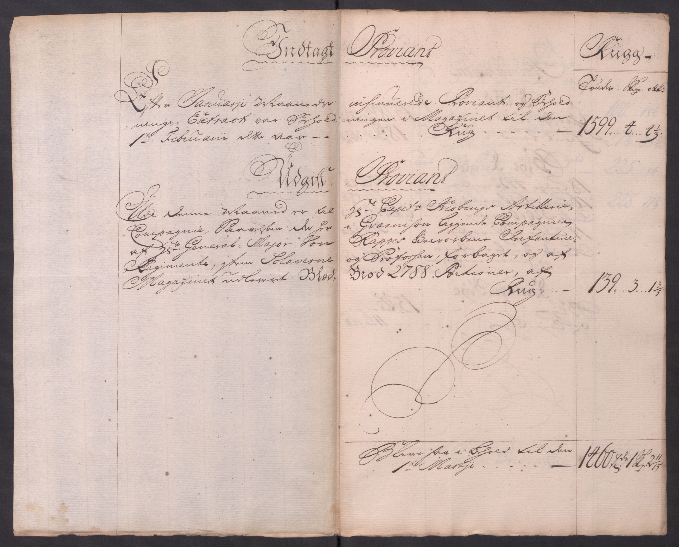 Kommanderende general (KG I) med Det norske krigsdirektorium, AV/RA-EA-5419/D/L0154: Fredriksten festning: Brev, inventarfortegnelser og regnskapsekstrakter, 1730-1739, p. 529