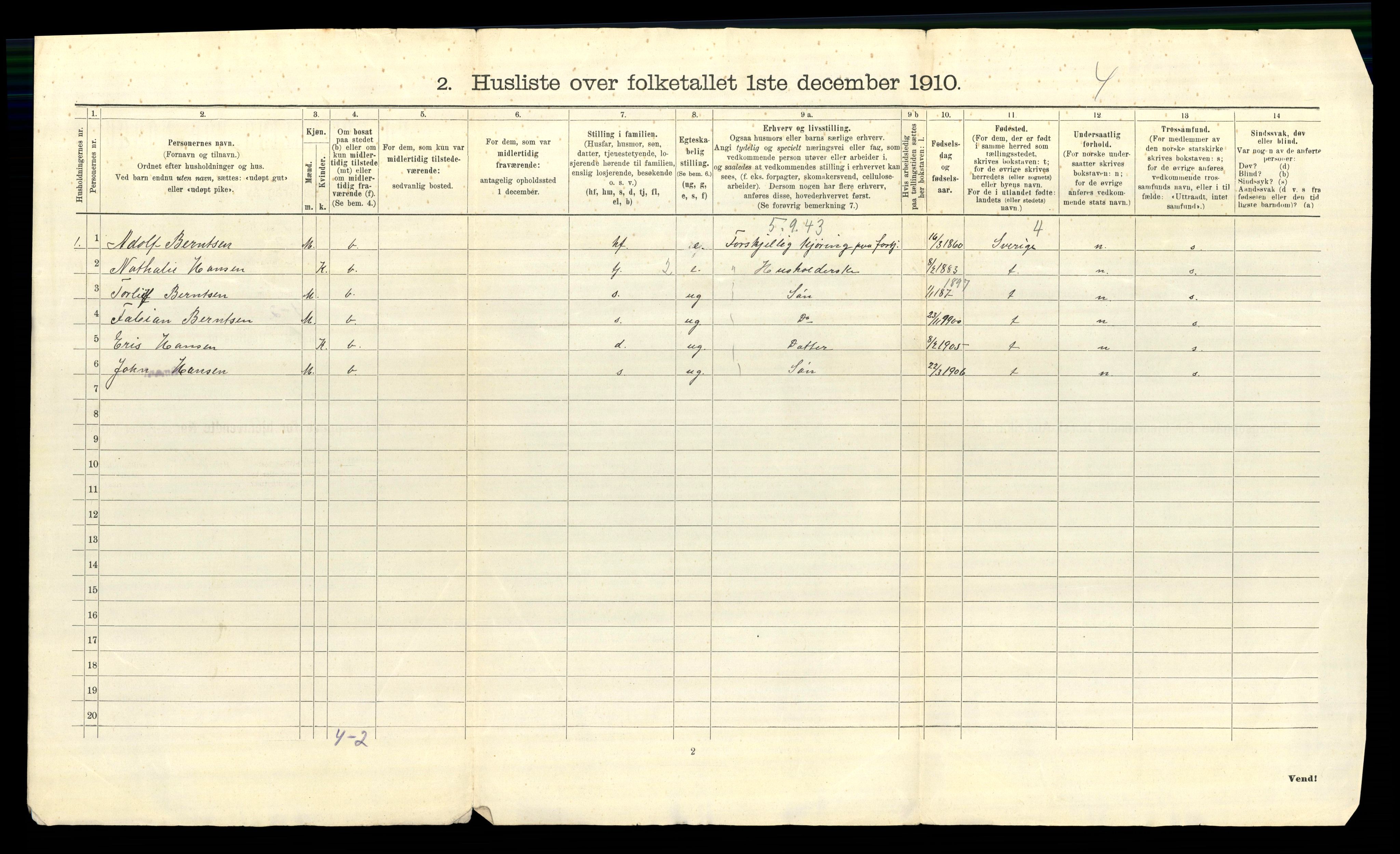 RA, 1910 census for Berg, 1910, p. 44