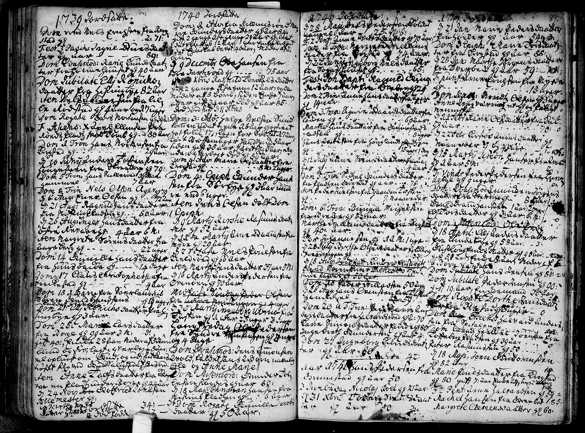 Råde prestekontor kirkebøker, AV/SAO-A-2009/F/Fa/L0001: Parish register (official) no. 1, 1707-1762, p. 89