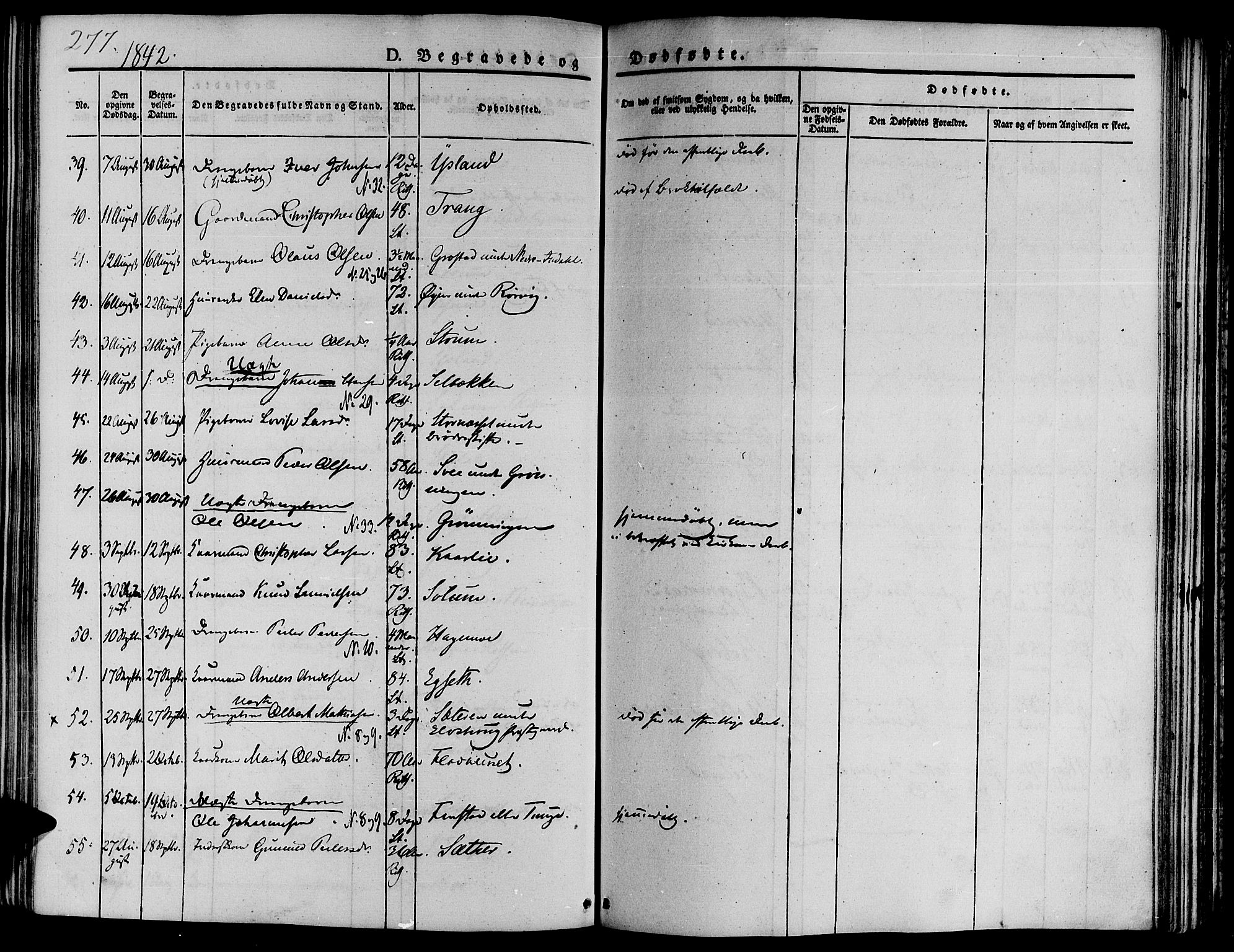 Ministerialprotokoller, klokkerbøker og fødselsregistre - Sør-Trøndelag, AV/SAT-A-1456/646/L0610: Parish register (official) no. 646A08, 1837-1847, p. 277