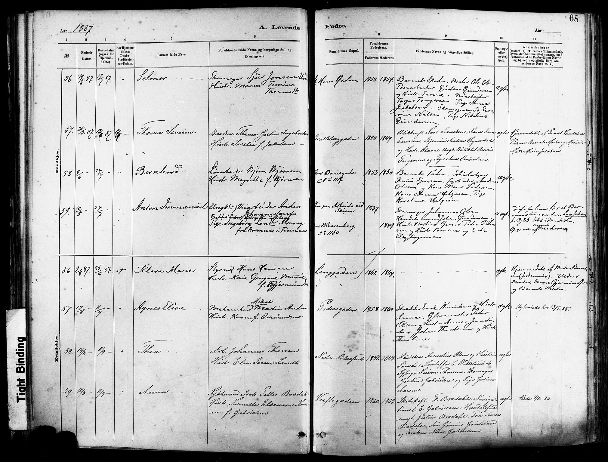 St. Johannes sokneprestkontor, SAST/A-101814/001/30/30BA/L0001: Parish register (official) no. A 1, 1885-1891, p. 68