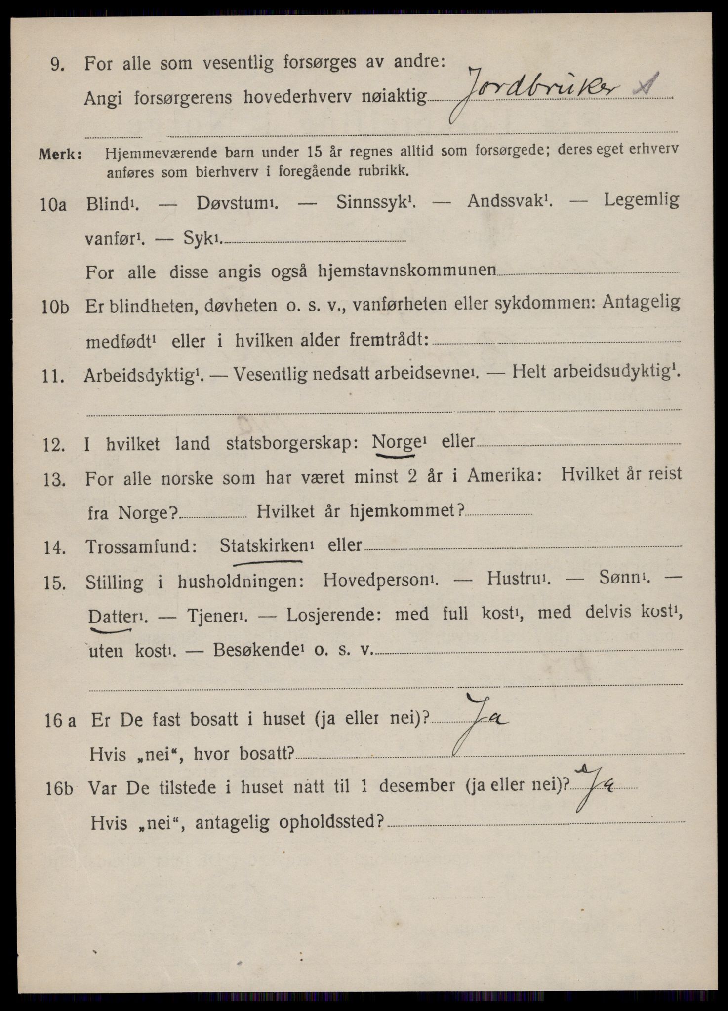 SAT, 1920 census for Vestnes, 1920, p. 1686