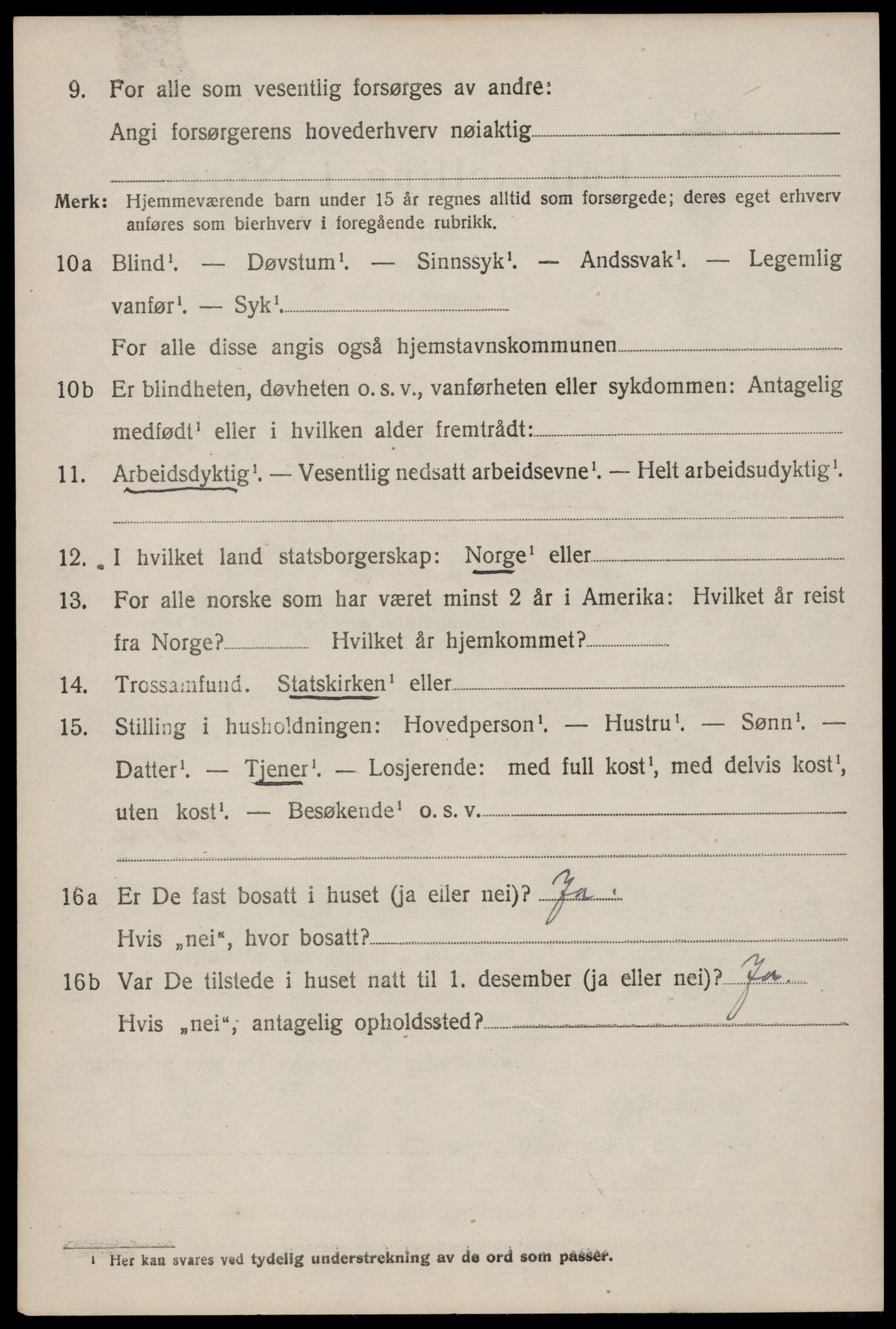 SAST, 1920 census for Tysvær, 1920, p. 849