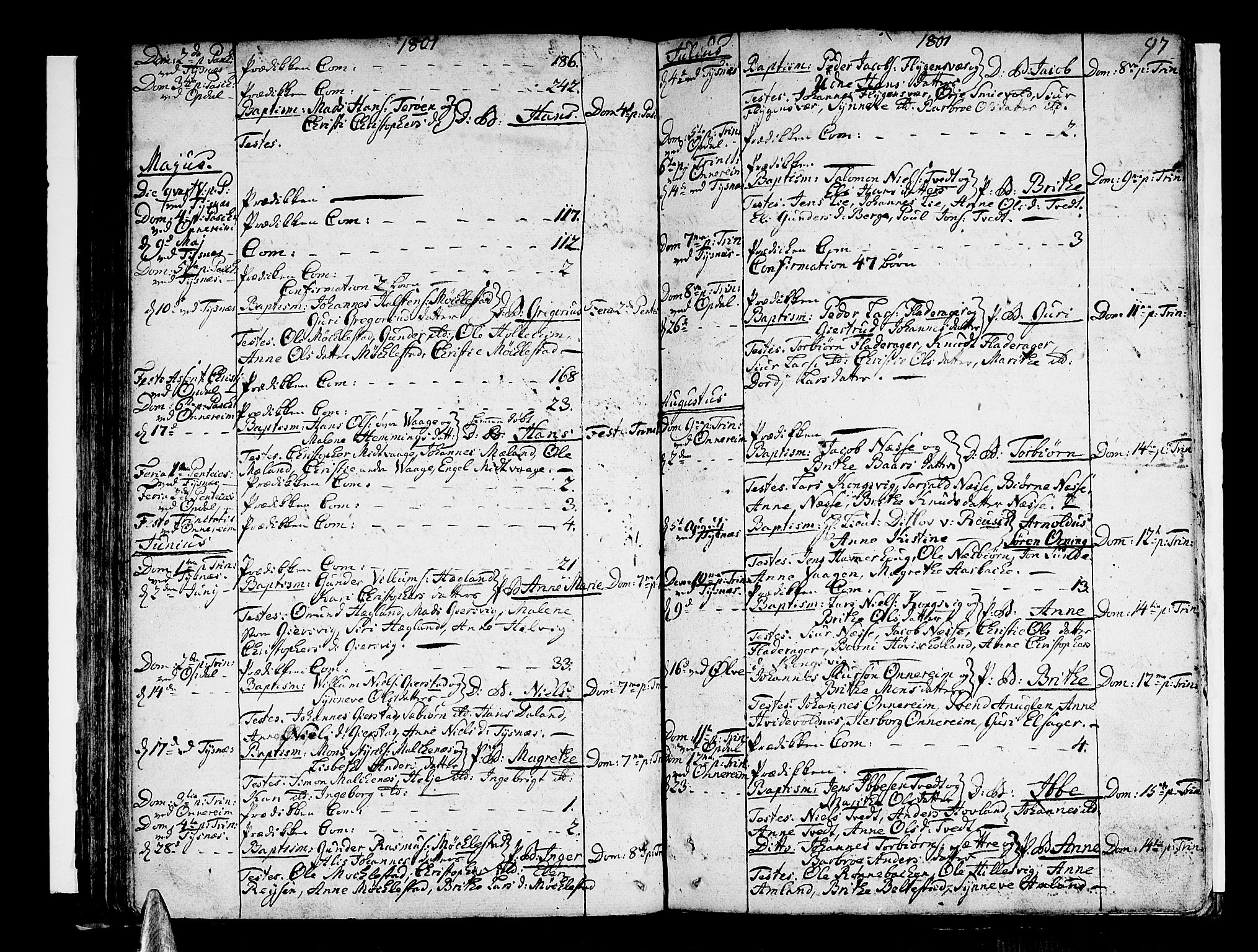 Tysnes sokneprestembete, SAB/A-78601/H/Haa: Parish register (official) no. A 2 /1, 1732-1804, p. 97