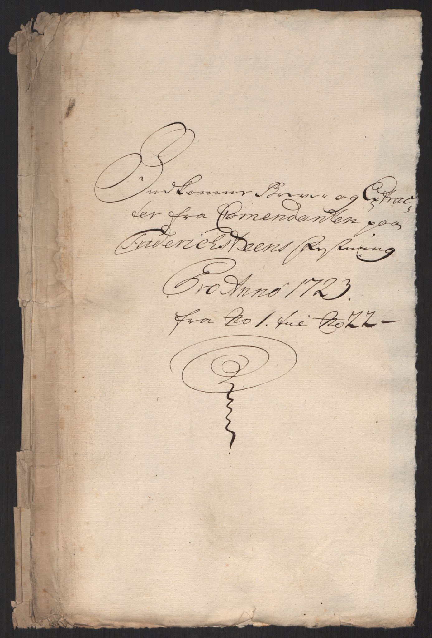 Kommanderende general (KG I) med Det norske krigsdirektorium, AV/RA-EA-5419/D/L0152: Fredriksten festning: Brev, inventarfortegnelser og regnskapsekstrakter, 1720-1723, p. 440