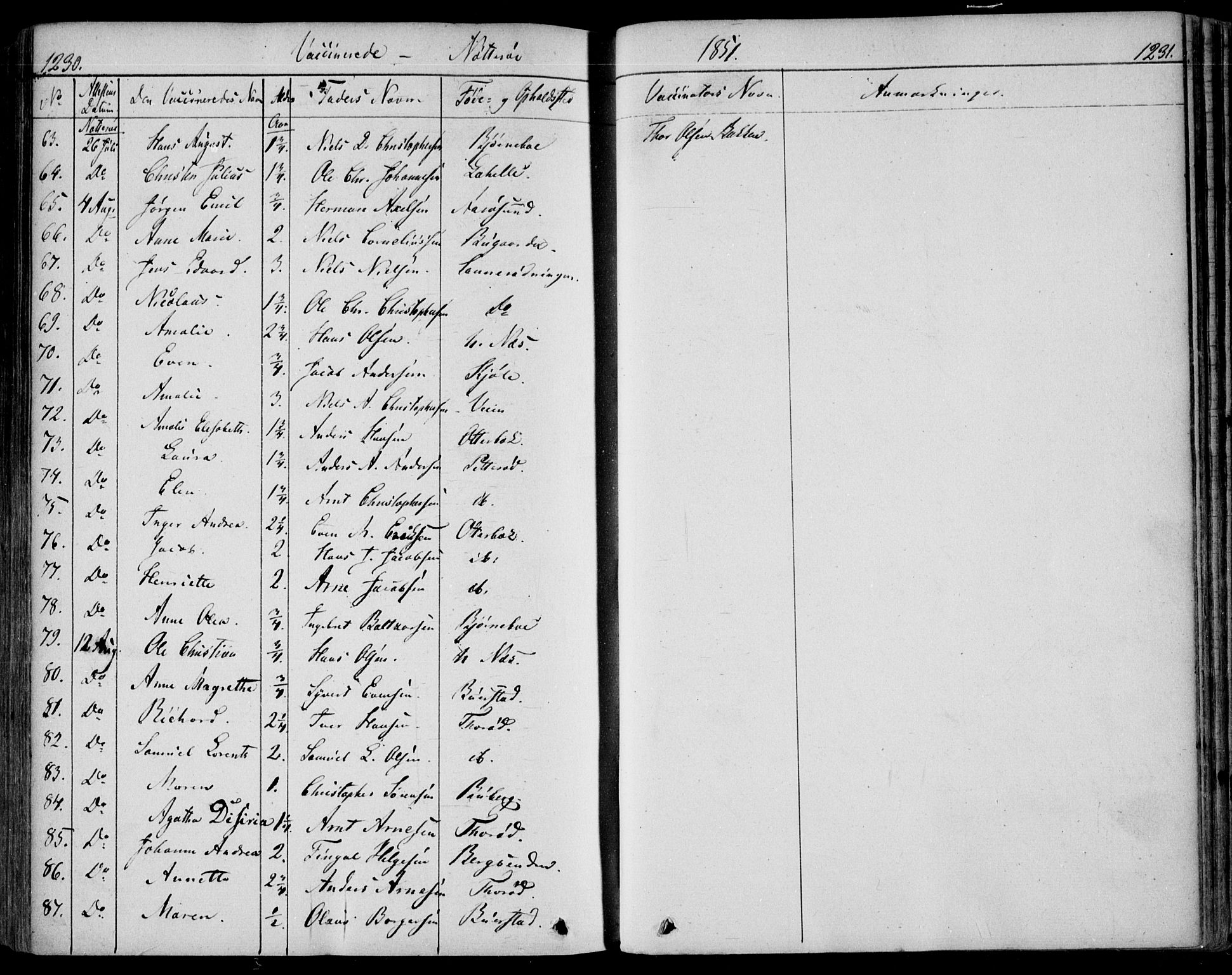 Nøtterøy kirkebøker, AV/SAKO-A-354/F/Fa/L0005: Parish register (official) no. I 5, 1839-1852, p. 1230-1231