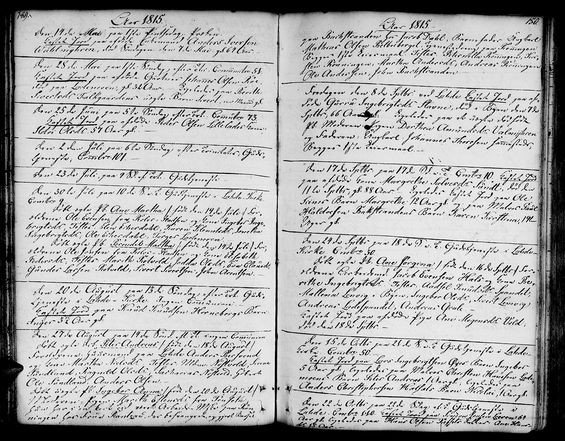 Ministerialprotokoller, klokkerbøker og fødselsregistre - Sør-Trøndelag, SAT/A-1456/606/L0280: Parish register (official) no. 606A02 /1, 1781-1817, p. 149-150