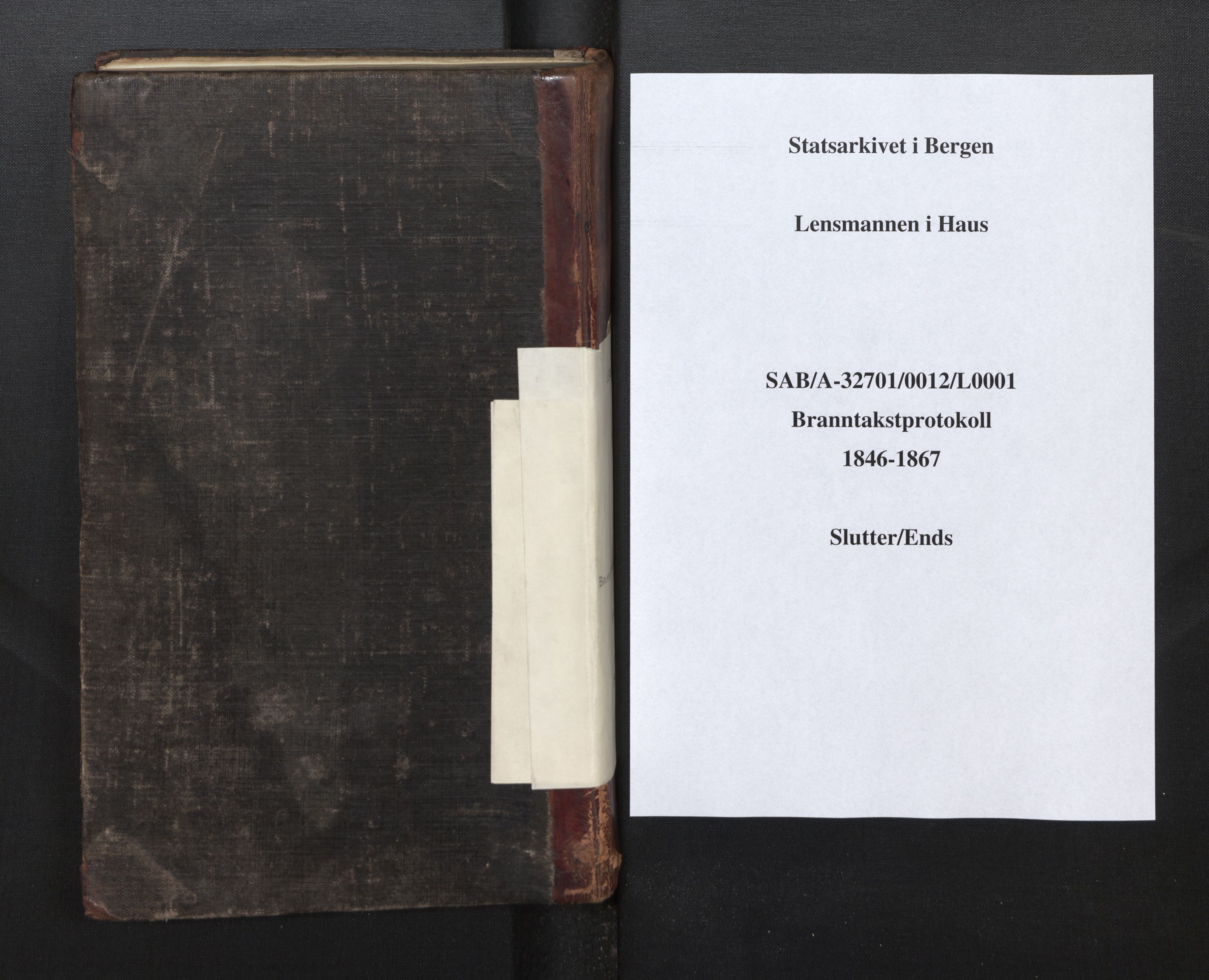 Lensmannen i Haus, SAB/A-32701/0012/L0001: Branntakstprotokoll, 1846-1867