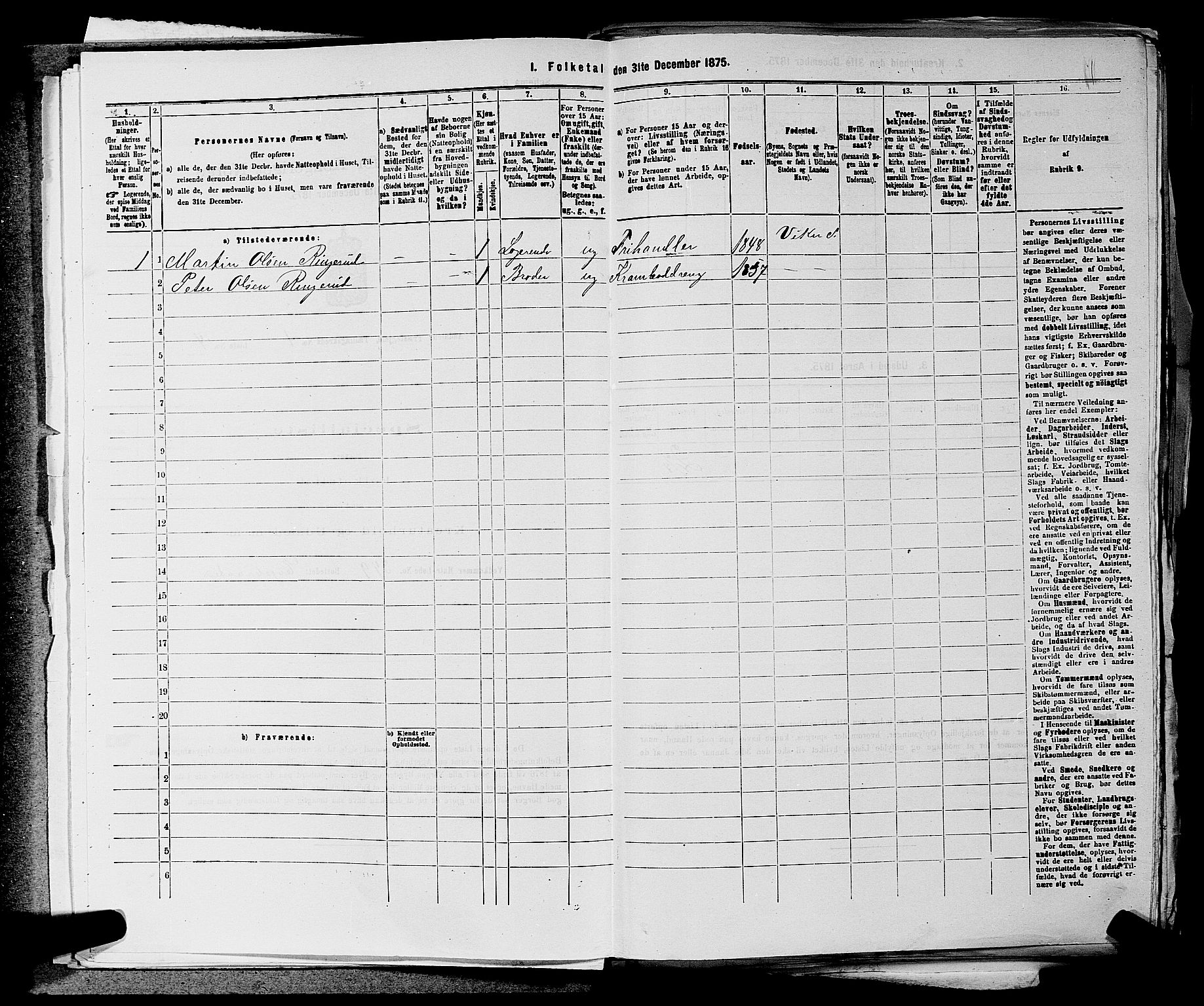 SAKO, 1875 census for 0614P Ådal, 1875, p. 36