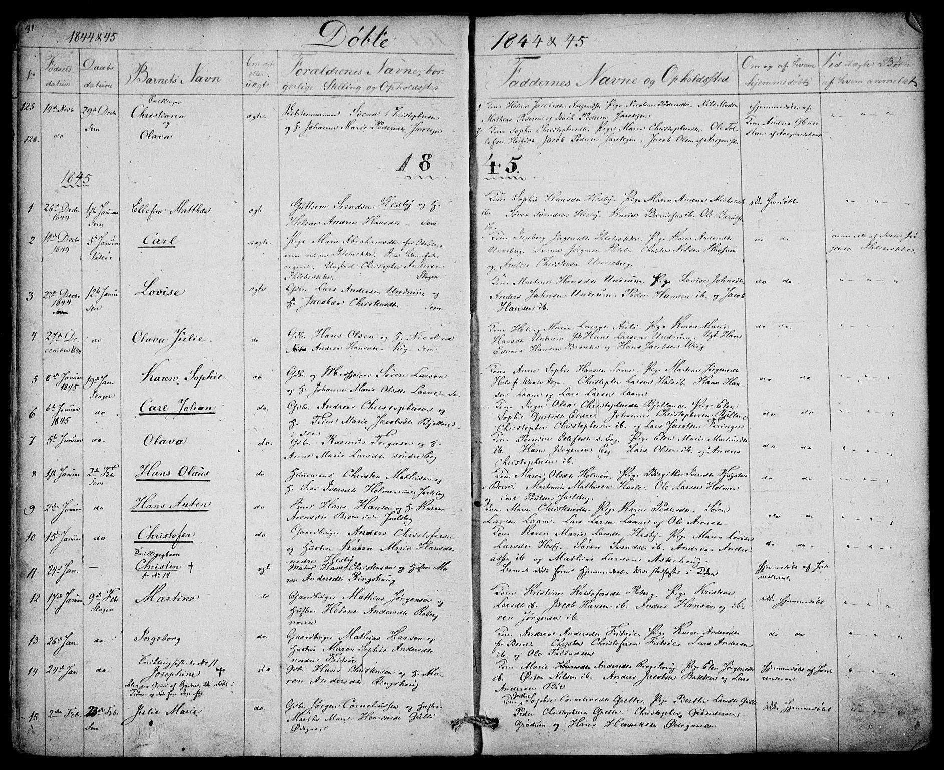 Sem kirkebøker, SAKO/A-5/F/Fa/L0006: Parish register (official) no. I 6, 1843-1855, p. 31-32