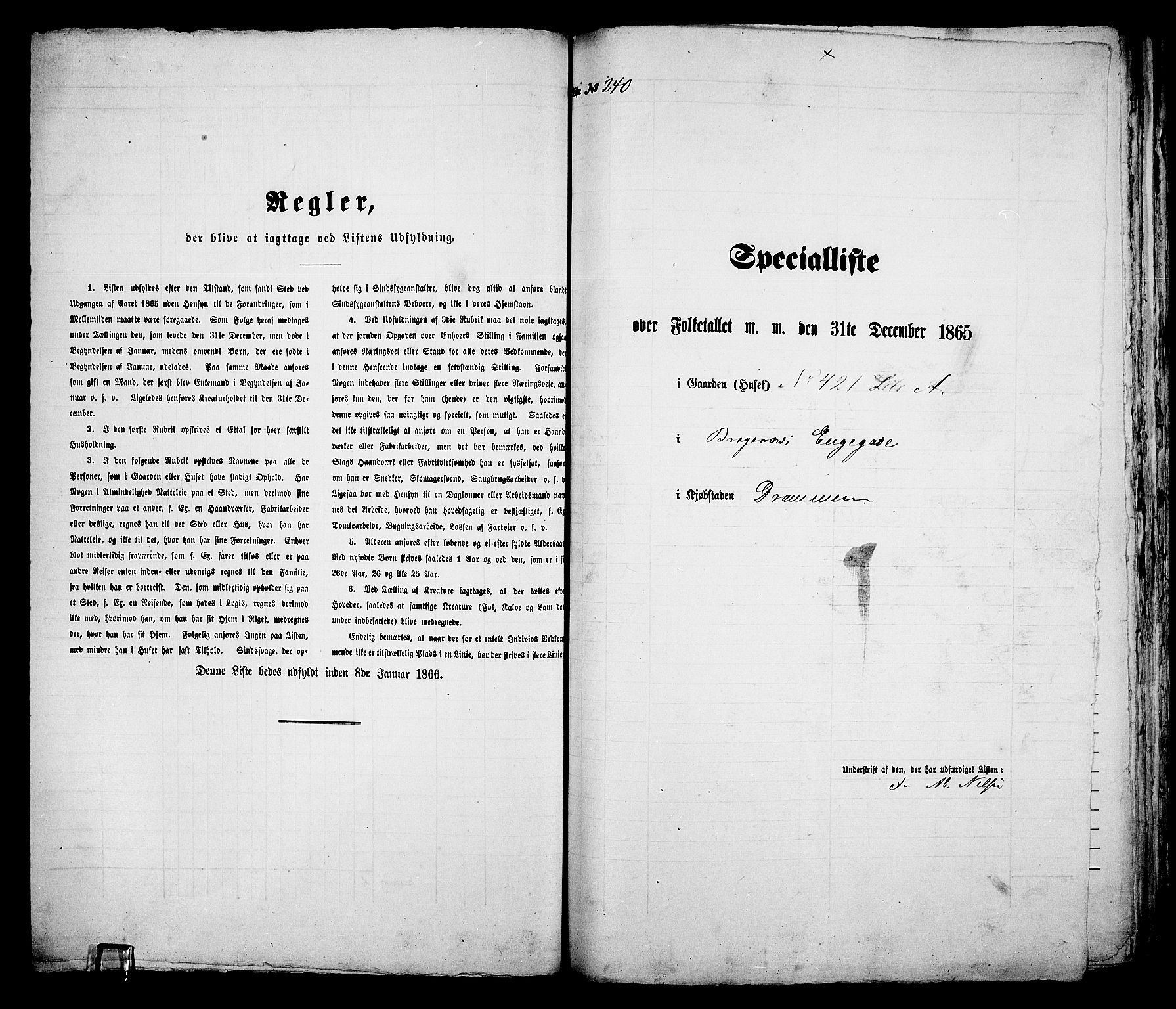 RA, 1865 census for Bragernes in Drammen, 1865, p. 508