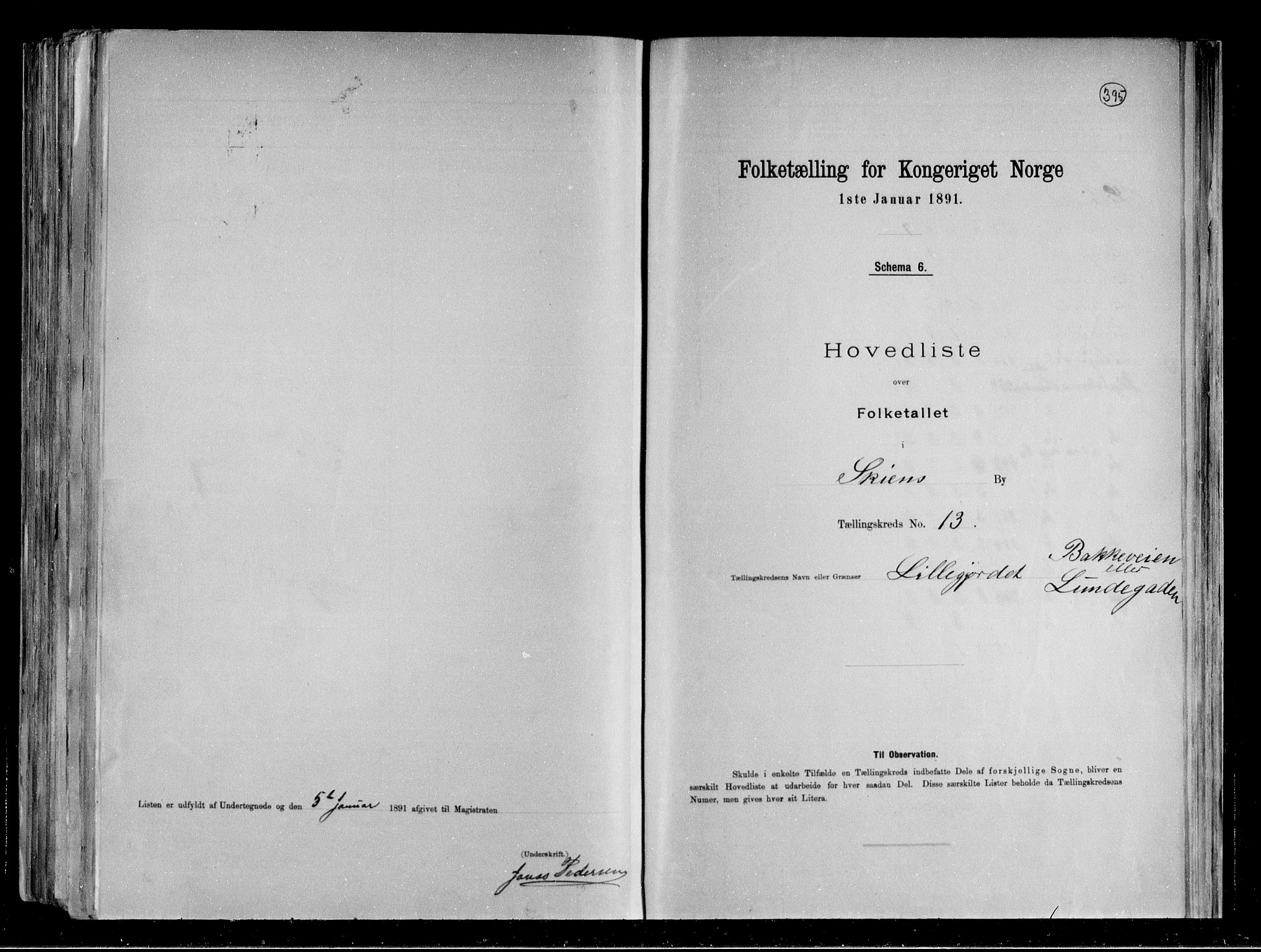 RA, 1891 census for 0806 Skien, 1891, p. 33