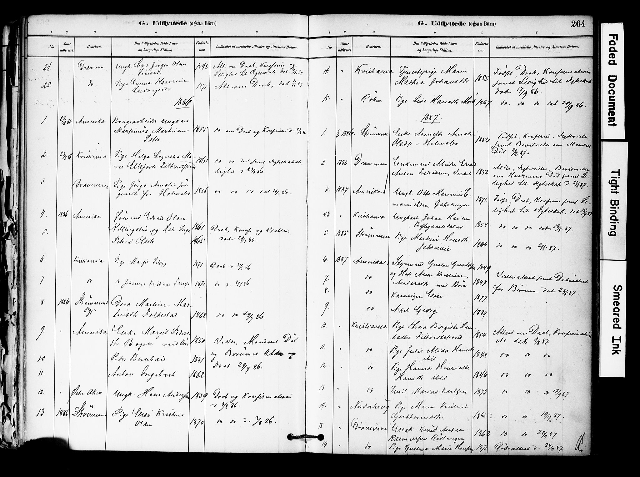 Hurum kirkebøker, SAKO/A-229/F/Fa/L0014: Parish register (official) no. 14, 1882-1895, p. 264