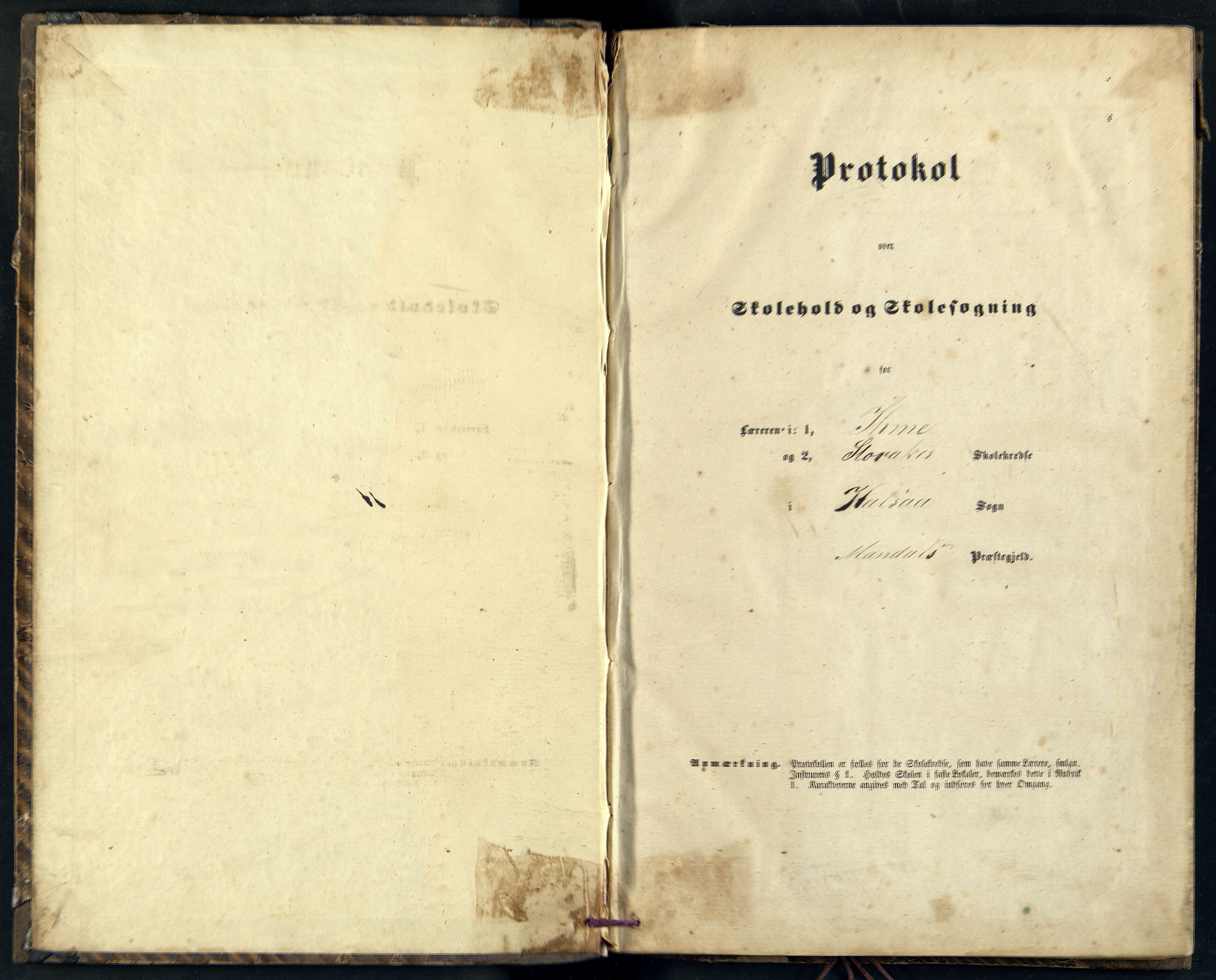 Halse og Harkmark kommune - Ime Skole, ARKSOR/1002HH552/H/L0001: Skoleprotokoll, 1863-1873