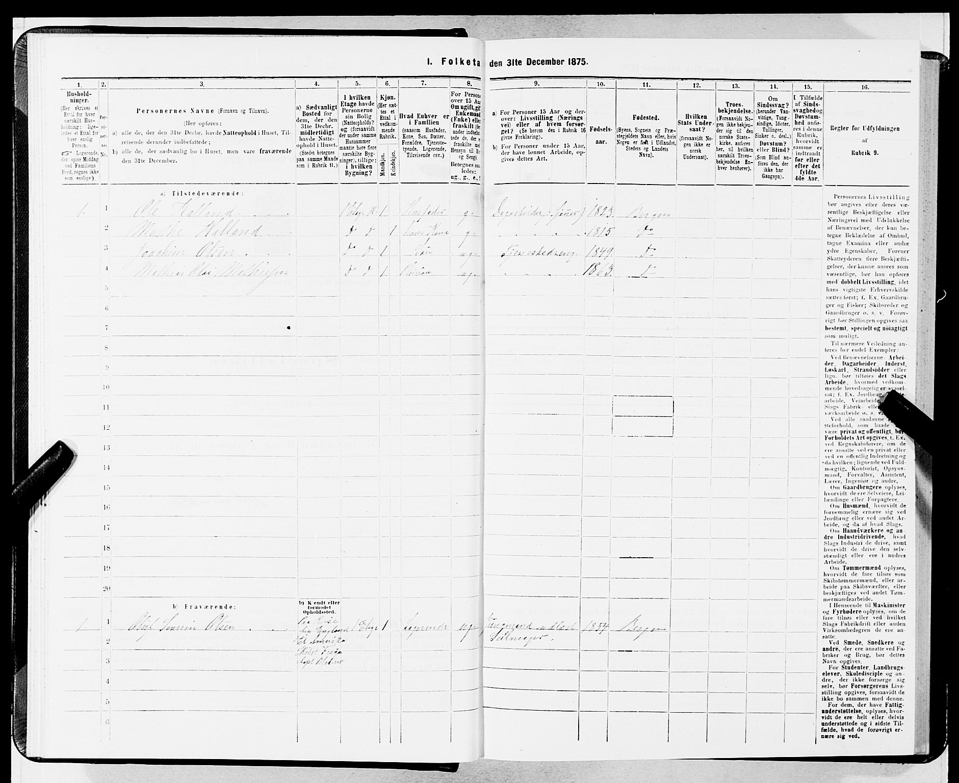 SAB, 1875 census for 1301 Bergen, 1875, p. 2612