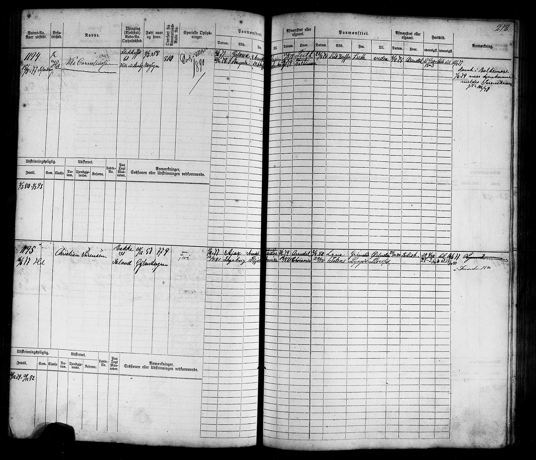 Flekkefjord mønstringskrets, AV/SAK-2031-0018/F/Fb/L0009: Hovedrulle nr 771-1533, Æ-6, 1868-1900, p. 221