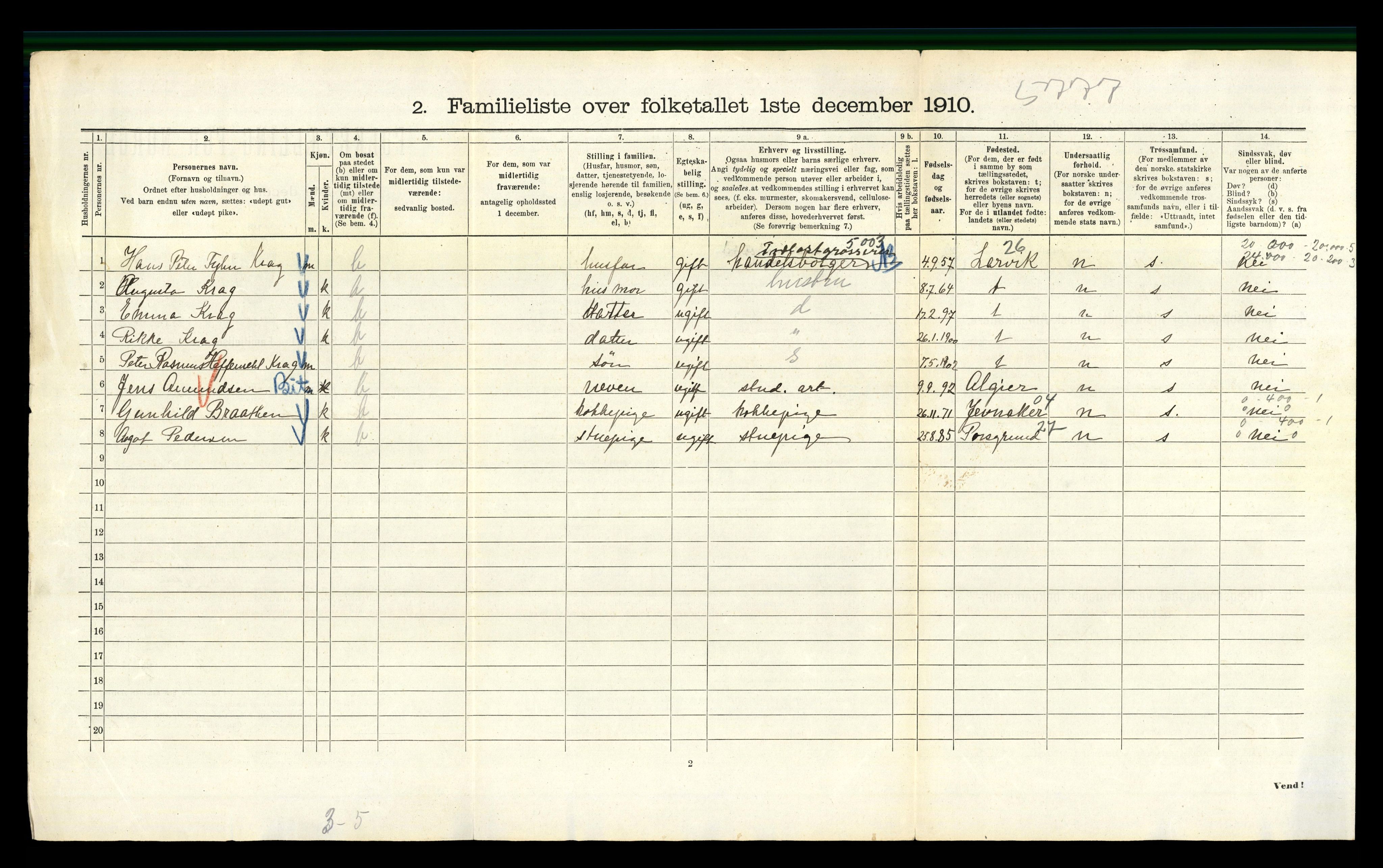 RA, 1910 census for Kristiania, 1910, p. 71484