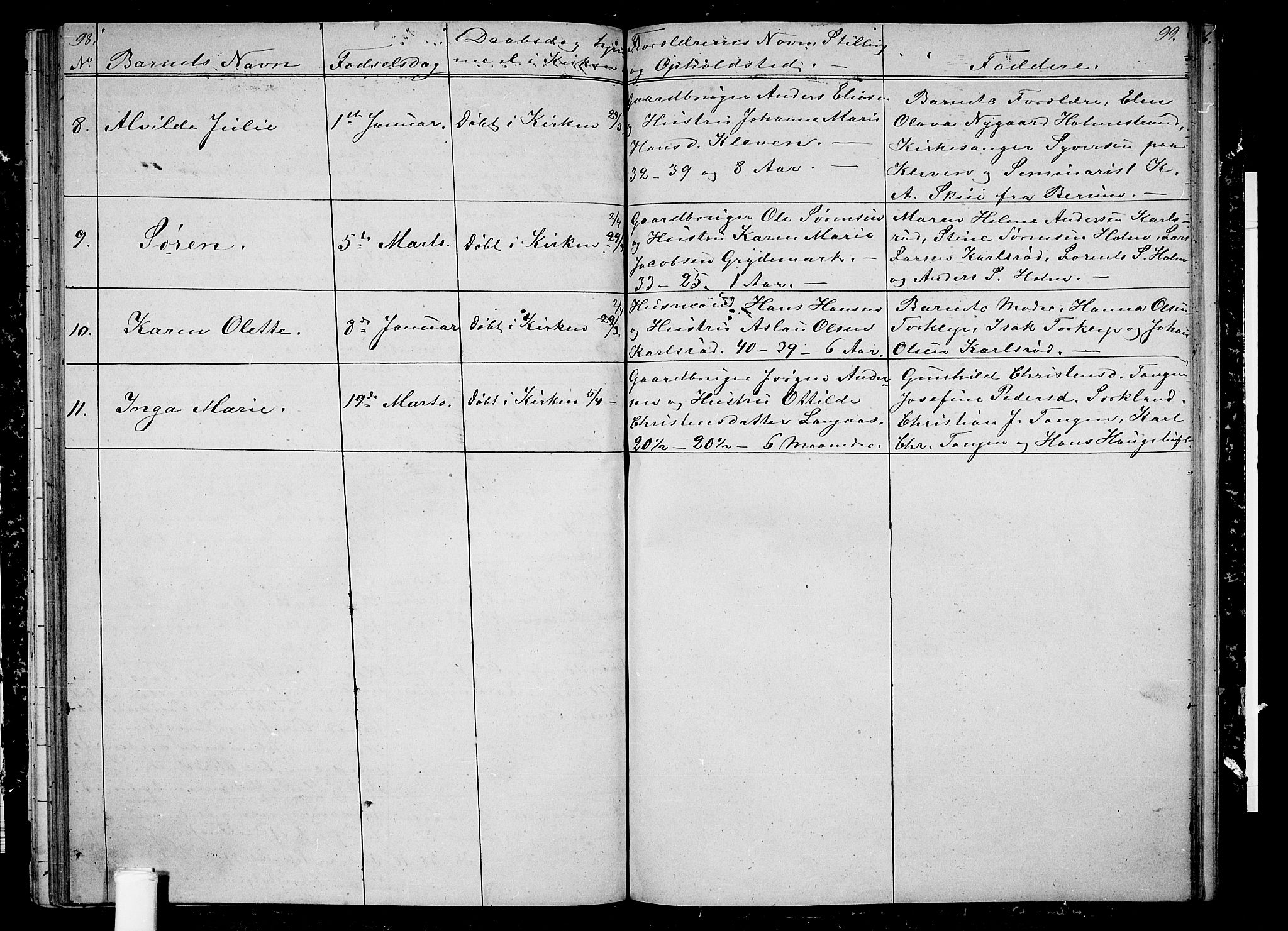 Våle kirkebøker, SAKO/A-334/G/Ga/L0003: Parish register (copy) no. I 3, 1863-1874, p. 98-99
