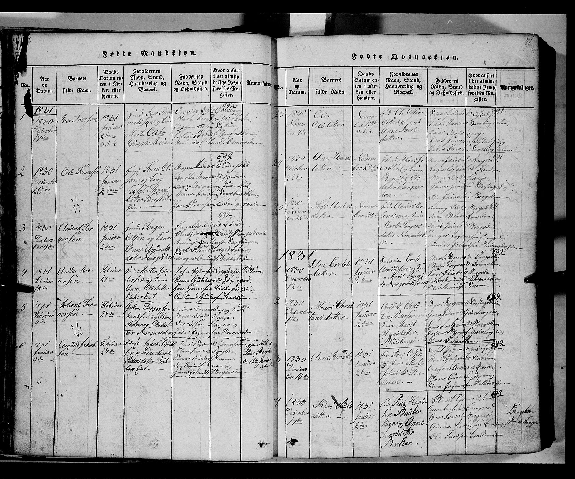 Gausdal prestekontor, SAH/PREST-090/H/Ha/Hab/L0002: Parish register (copy) no. 2, 1818-1874, p. 70-71