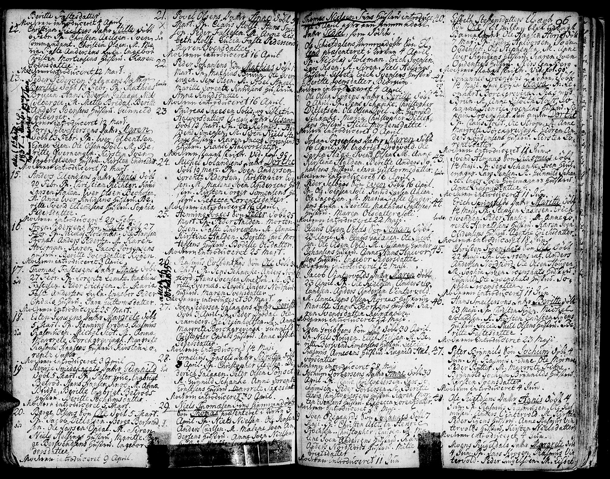 Ministerialprotokoller, klokkerbøker og fødselsregistre - Sør-Trøndelag, SAT/A-1456/681/L0925: Parish register (official) no. 681A03, 1727-1766, p. 96